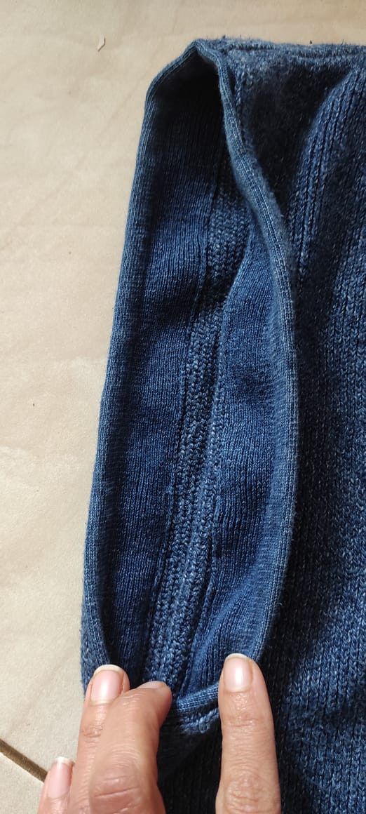 Vintage Blue Willis Spectacular Indigo Jean Denim Cable Cardigan XL Size US L / EU 52-54 / 3 - 5 Thumbnail