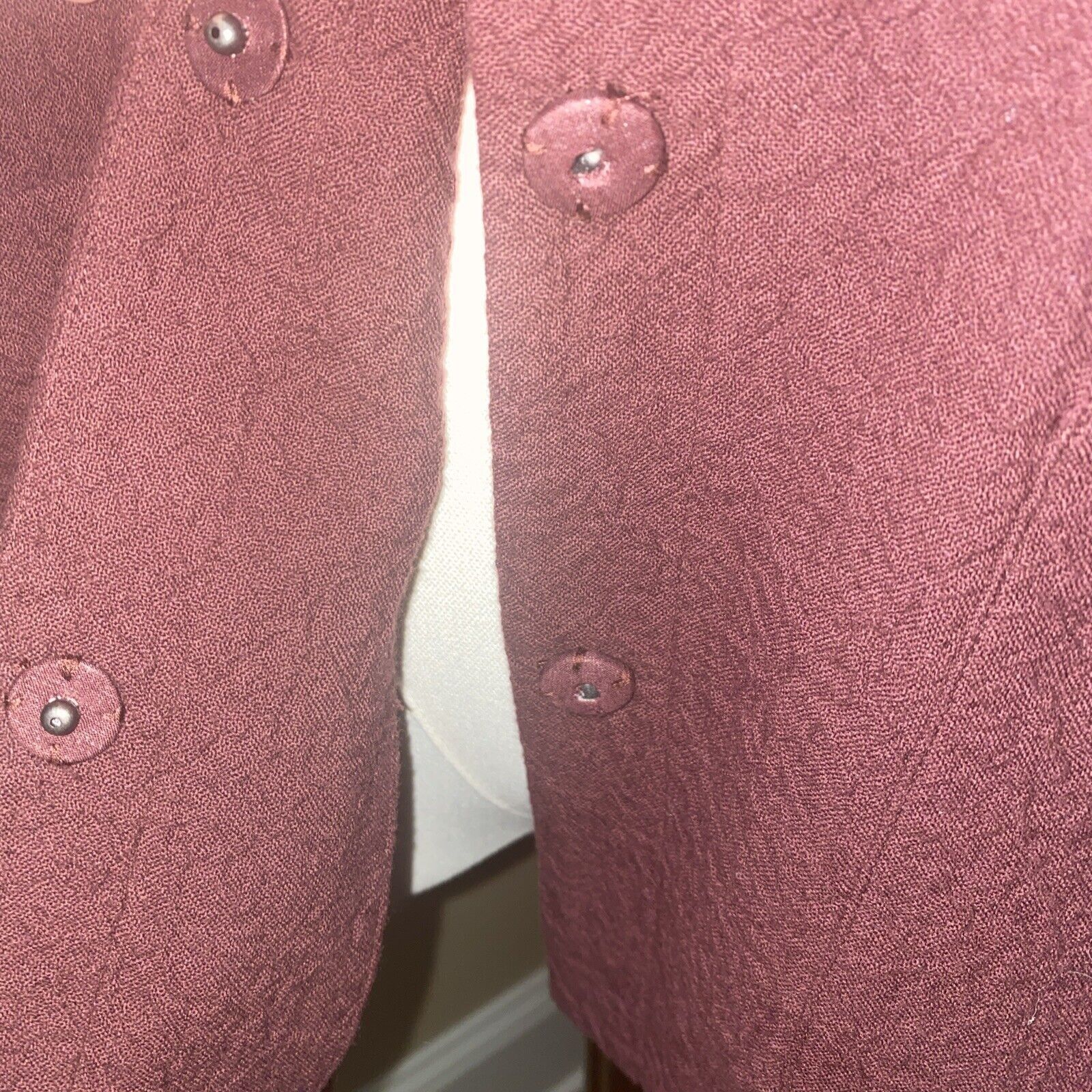 Eileen Fisher Eileen Fisher Size Medium Burgundy Minimalist Classic Blazer Size M / US 6-8 / IT 42-44 - 3 Thumbnail