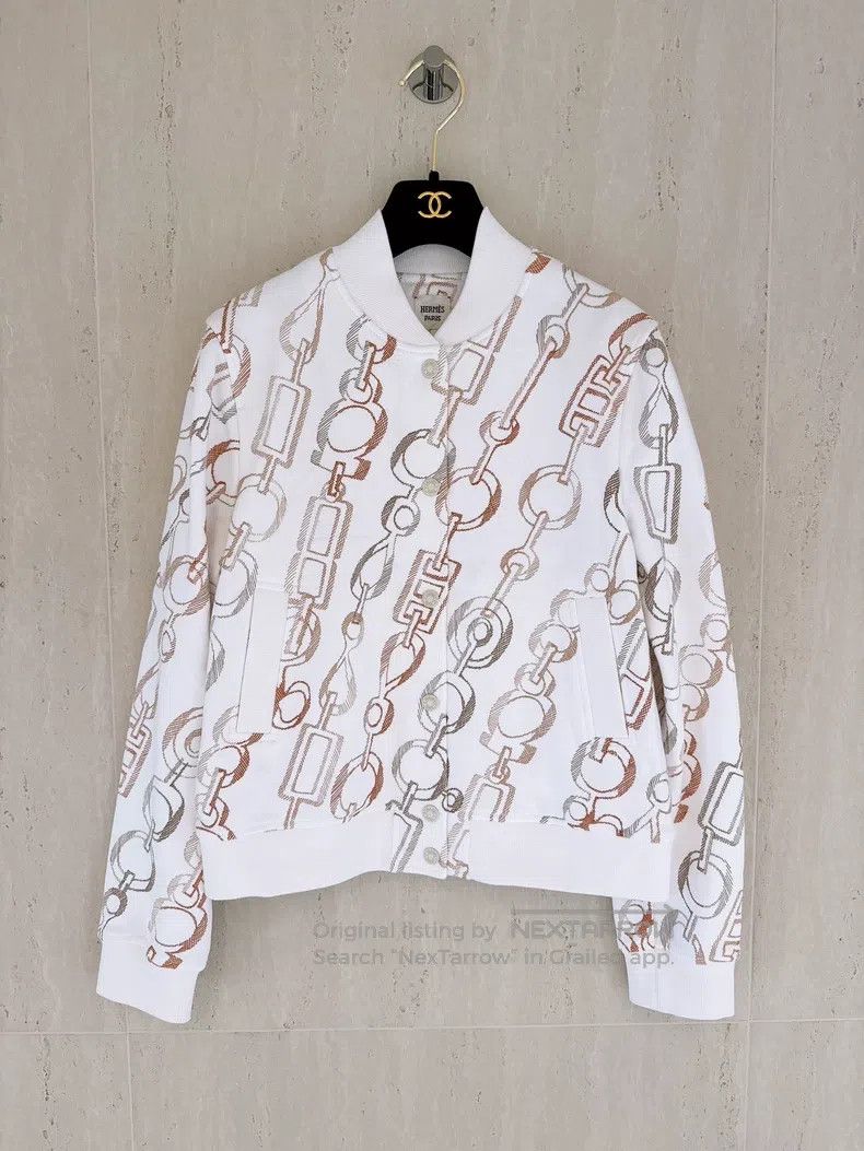 Other Hermes Spinning Rhythm White Baseball Jacket Size XS / US 0-2 / IT 36-38 - 1 Thumbnail