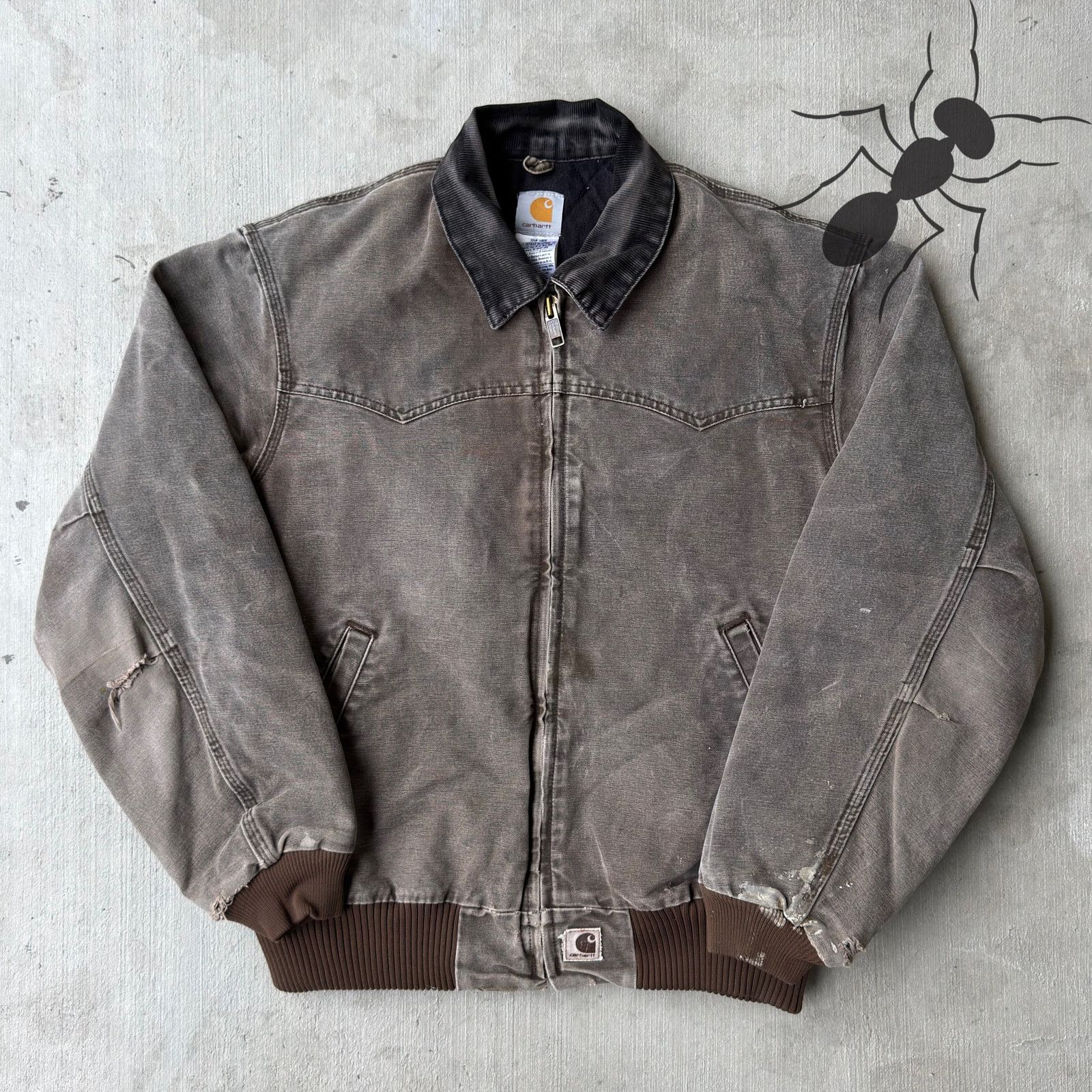 Vintage Y2K Carhartt J14 CHT Brown Santa Fe work wear jacket