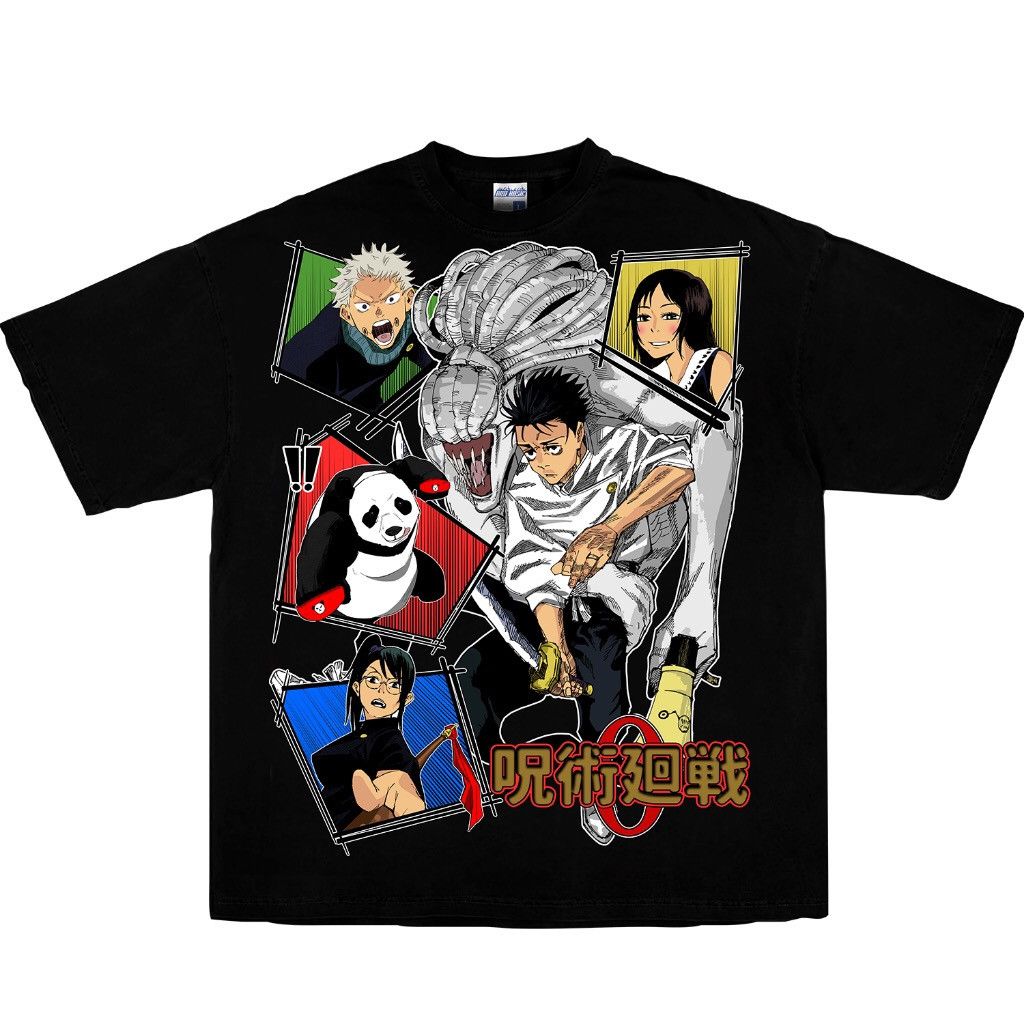 image of Anima x Print All Over Me Jujutsu Kaisen "zero" Overprint Tee in Black, Men's (Size XL)