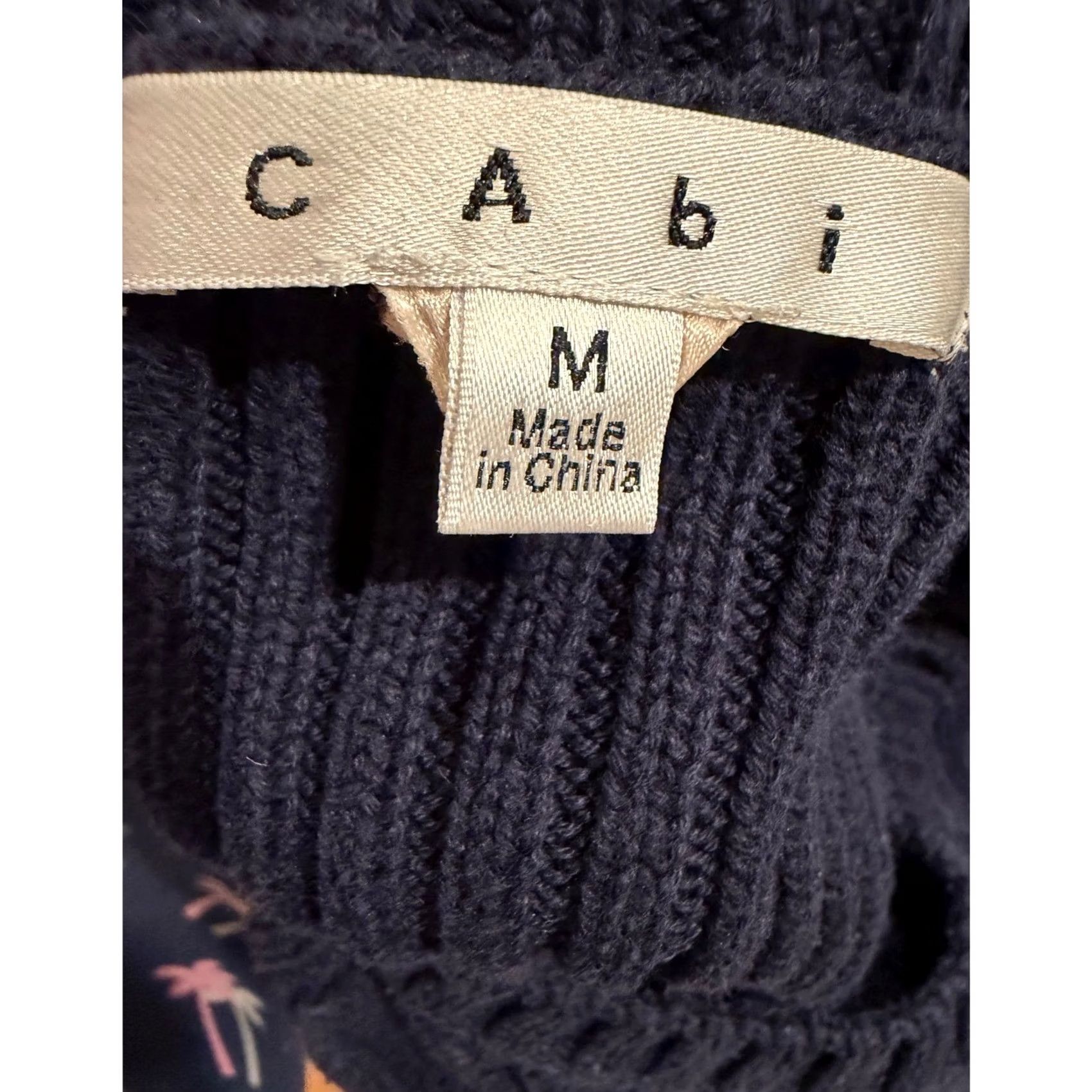 Vintage Cabi Sweater Pullover Cable Knit Navy Blue Gold Side Zip Womens Medium Size M / US 6-8 / IT 42-44 - 3 Thumbnail