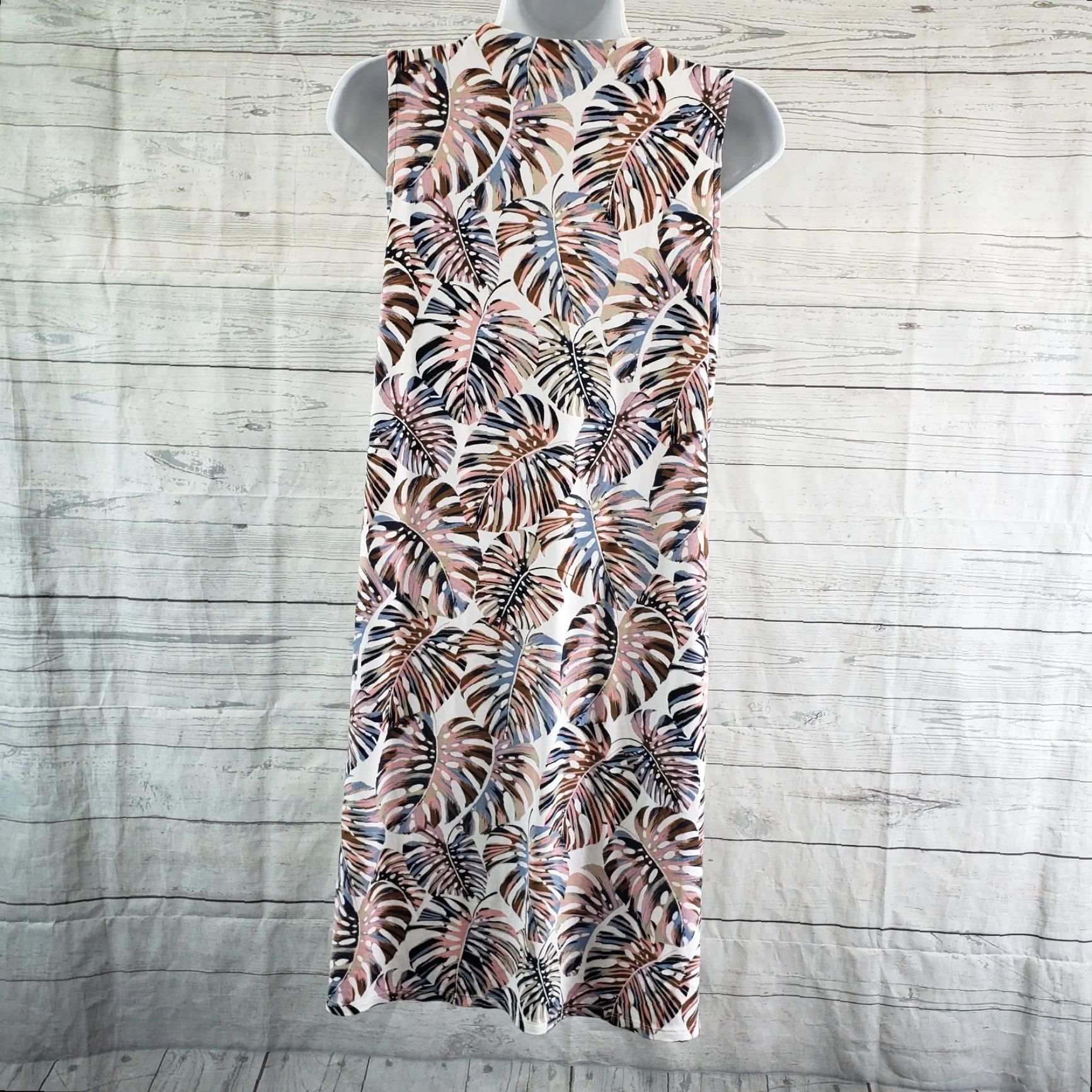 J. Jill J Jill Wearever Collection Womens XS Pink Blue Pockets V-Neck Printed Dress Size XS / US 0-2 / IT 36-38 - 4 Thumbnail