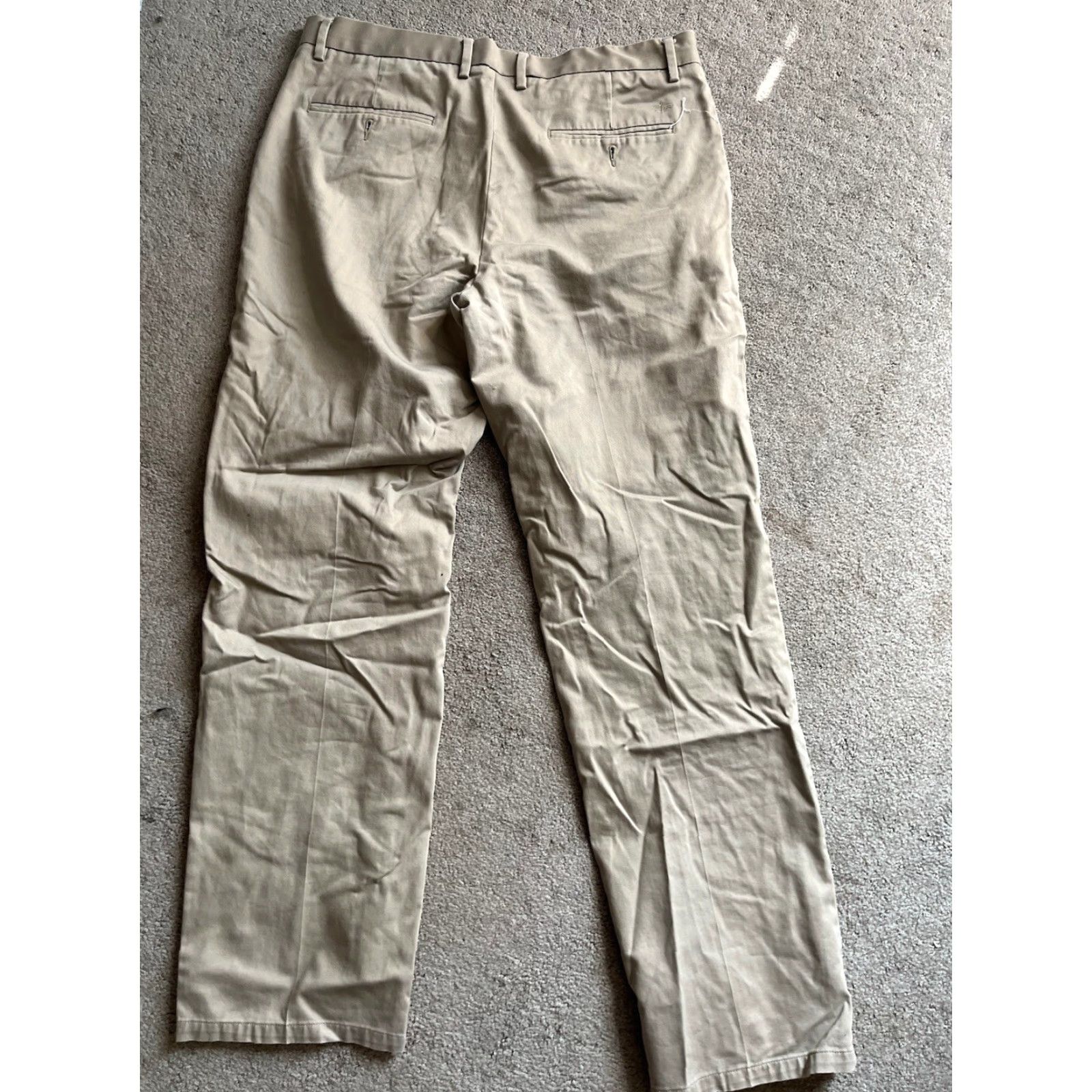 Dockers DOCKERS Pants Flat Front Chino Regular Mens Beige 36x34 36 34 Cotton Belt Loops Straight Front Vintage No N/A Size US 36 / EU 52 - 4 Thumbnail