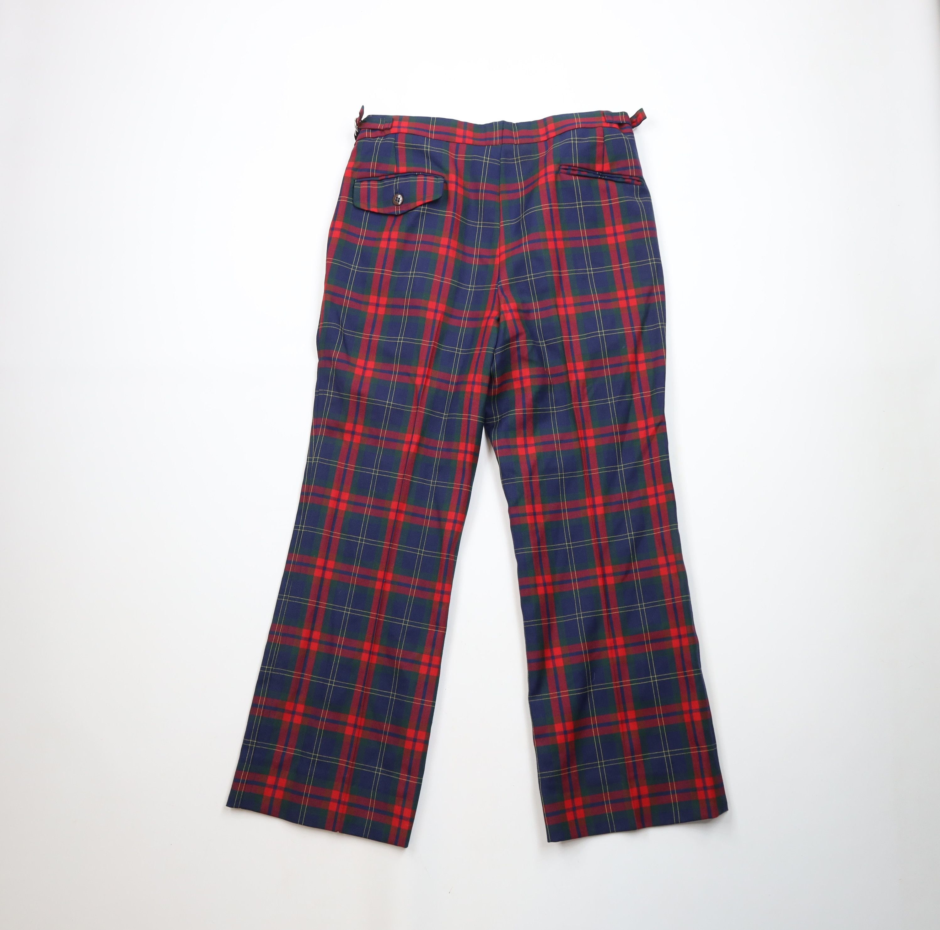 Vintage 70s Streetwear Wool Bell Bottoms Chino Pants Plaid