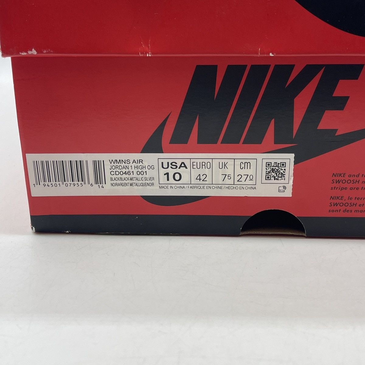 Jordan Brand Wmns air Jordan 1 high silver toe Size US 10 / IT 40 - 9 Thumbnail