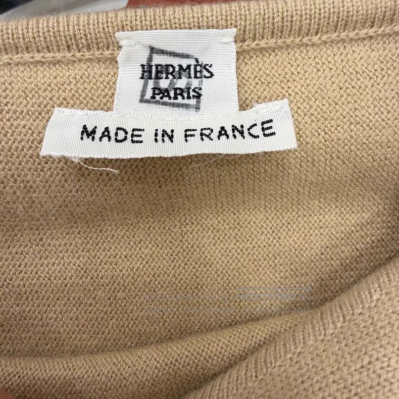 Hermes Hermes Khaki Silk Cashmere Patchwork Shiny Top Size XS / US 0-2 / IT 36-38 - 4 Thumbnail