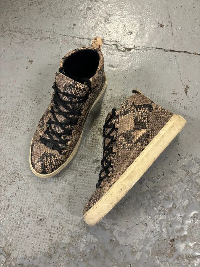 Vintage Balenciaga Arena Beige Python Leather High Sneakers Size US 10 / EU 43 - 3 Thumbnail