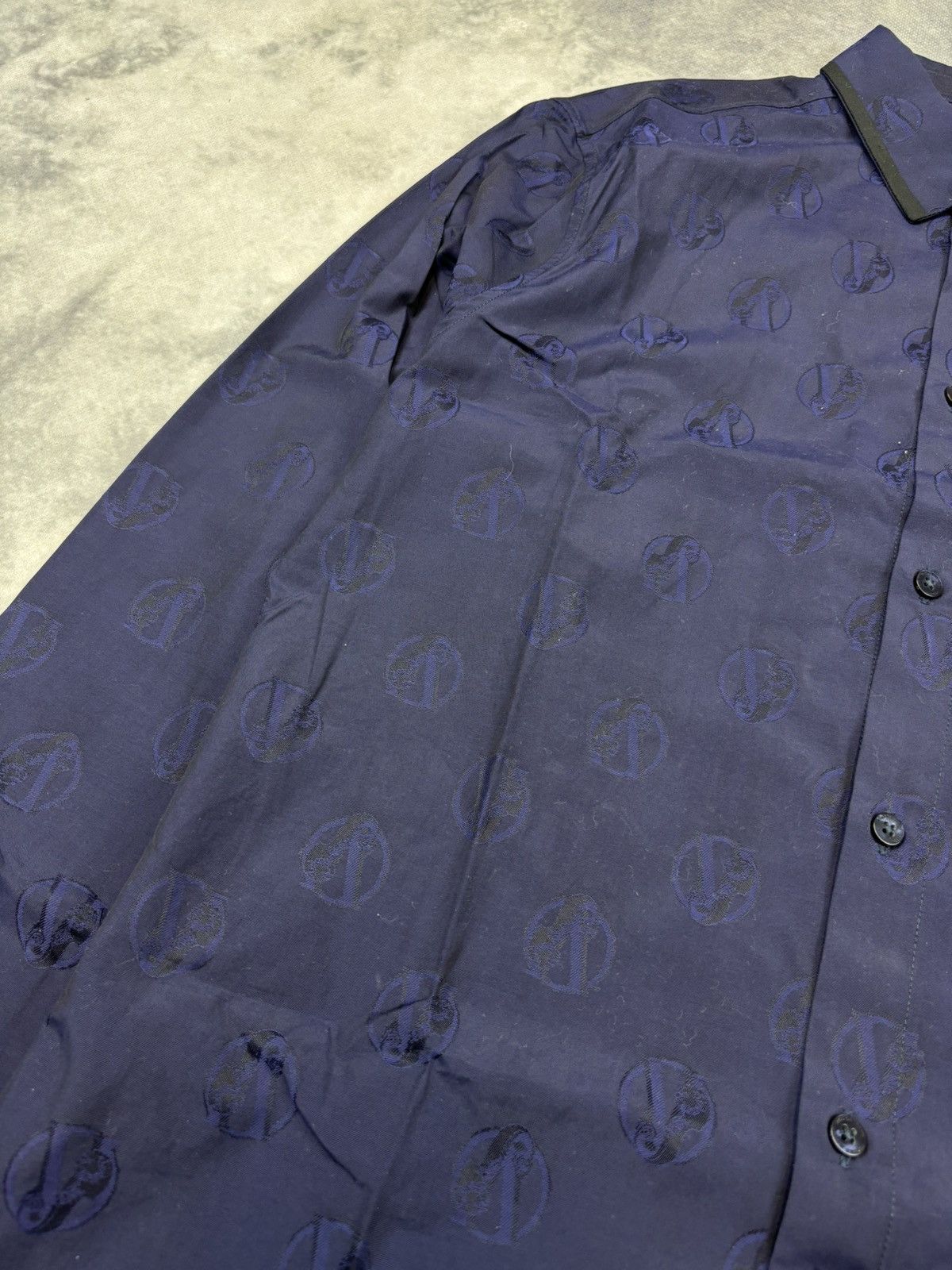 Designer × Versace Jeans Couture Versace Jeans Shirt Monogram Logo Designer Luxury Old Money Size US M / EU 48-50 / 2 - 2 Thumbnail