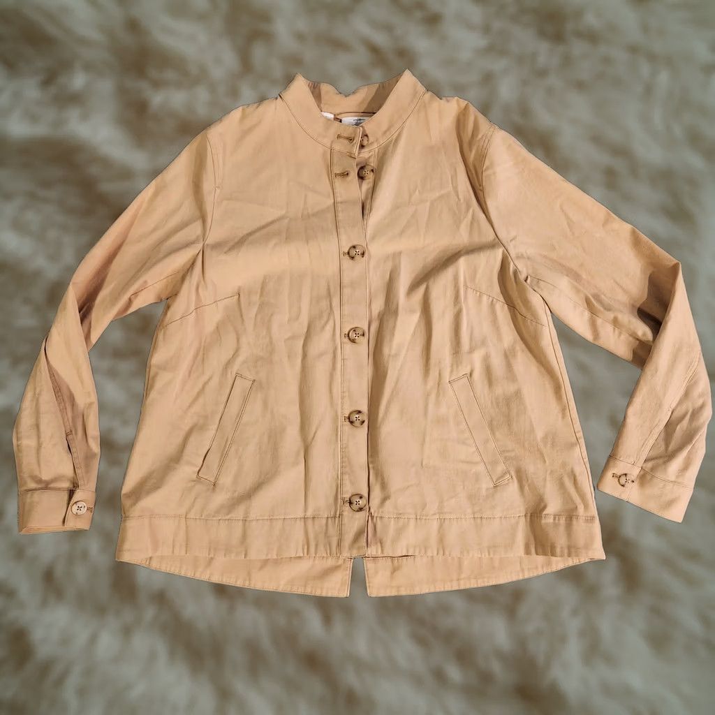 J. Jill J. Jill Jacket Womens Medium Tan Button Up Casual Mid Weight Jacket Coat Fall Size M / US 6-8 / IT 42-44 - 1 Thumbnail