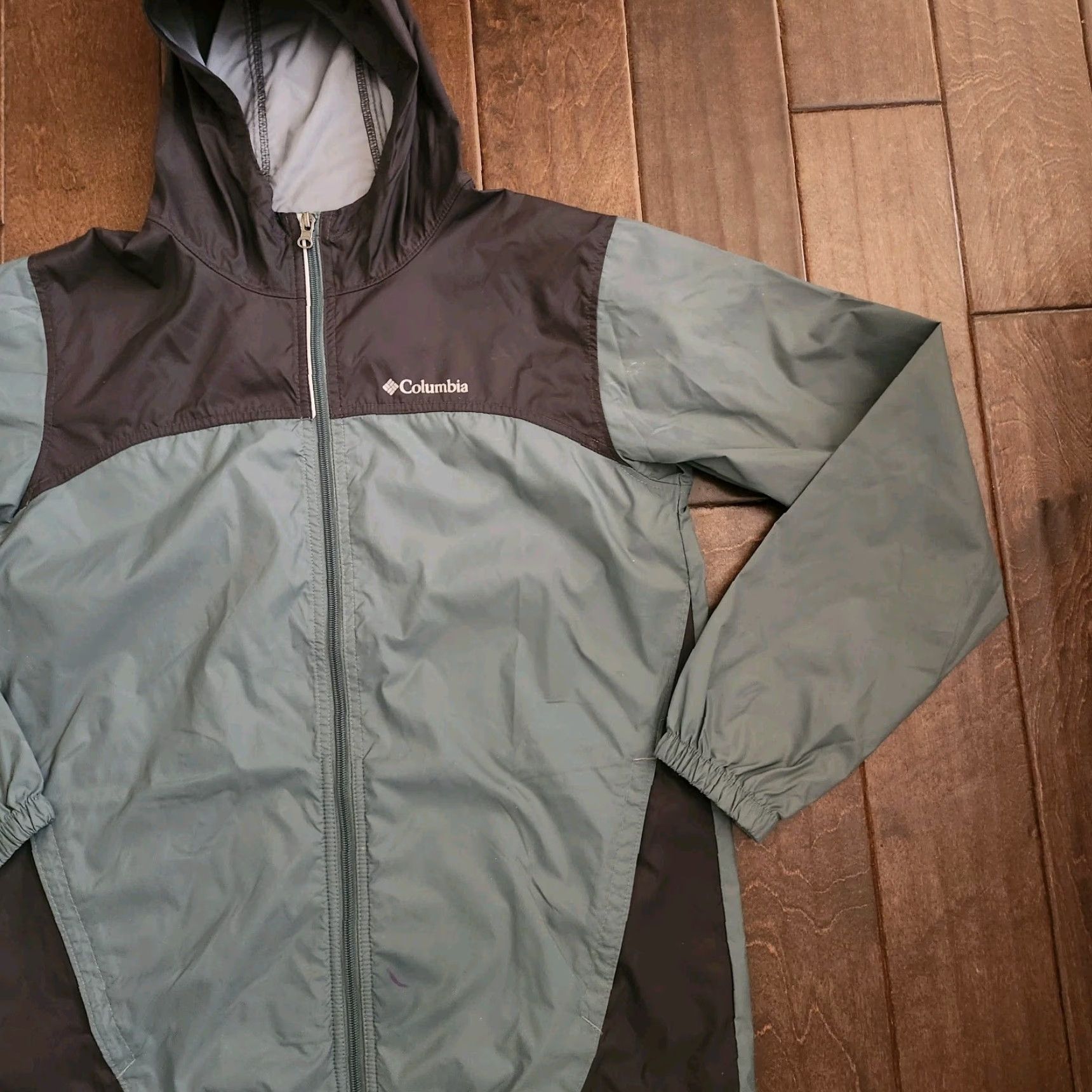 Vintage Columbia Windbreaker Jacket Gray Full Zip Hooded Lightweight Women's XL Outdoor Travel Casual Size XL / US 12-14 / IT 48-50 - 6 Thumbnail