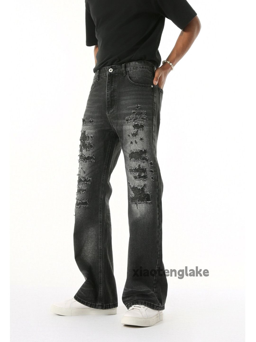 Jean × Vintage Washed faded utility punk grunge damaged ripped jeans Size US 30 / EU 46 - 1 Thumbnail