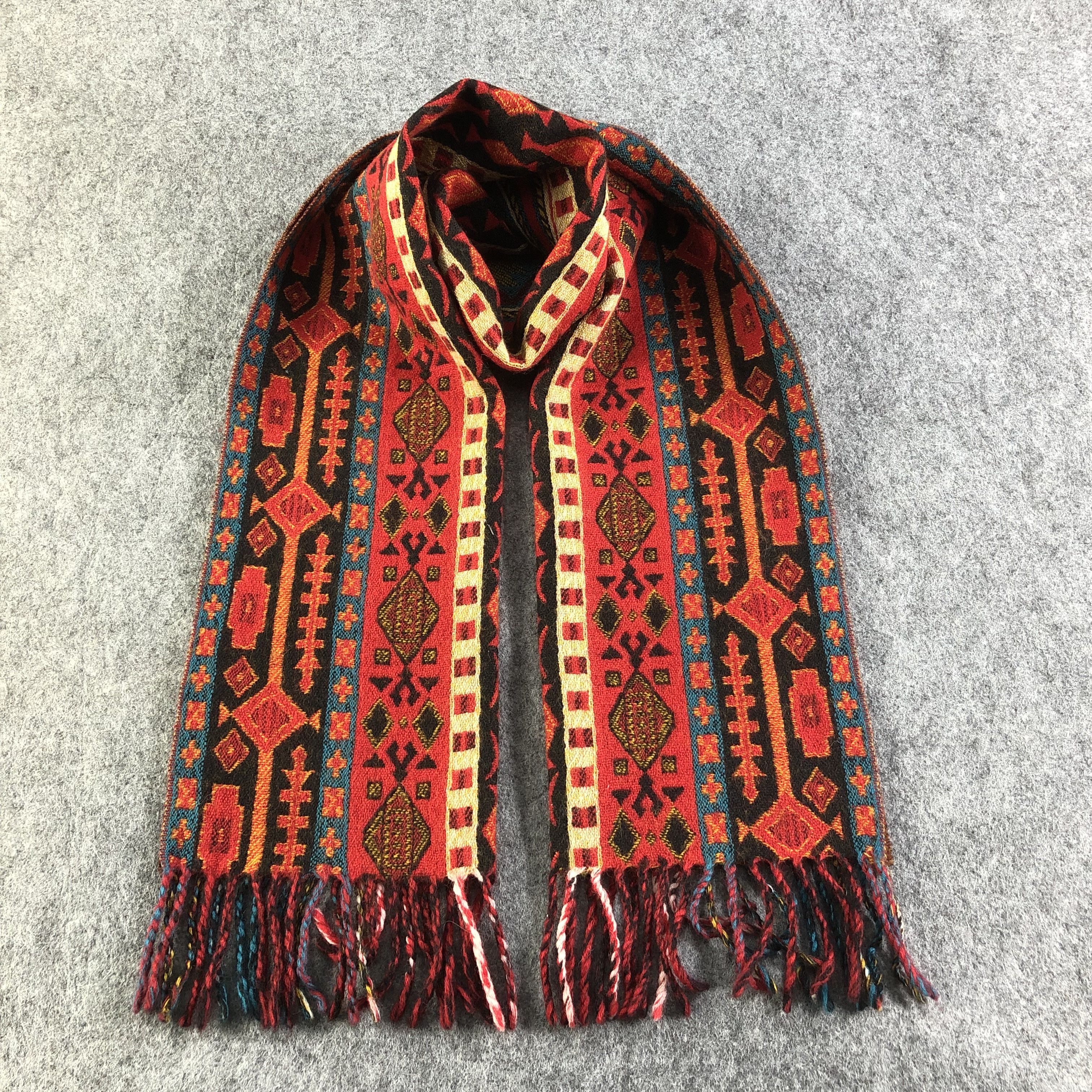 Vintage Native Design Navajo Wool Scarf Muffler V1584 Size ONE SIZE - 1 Thumbnail
