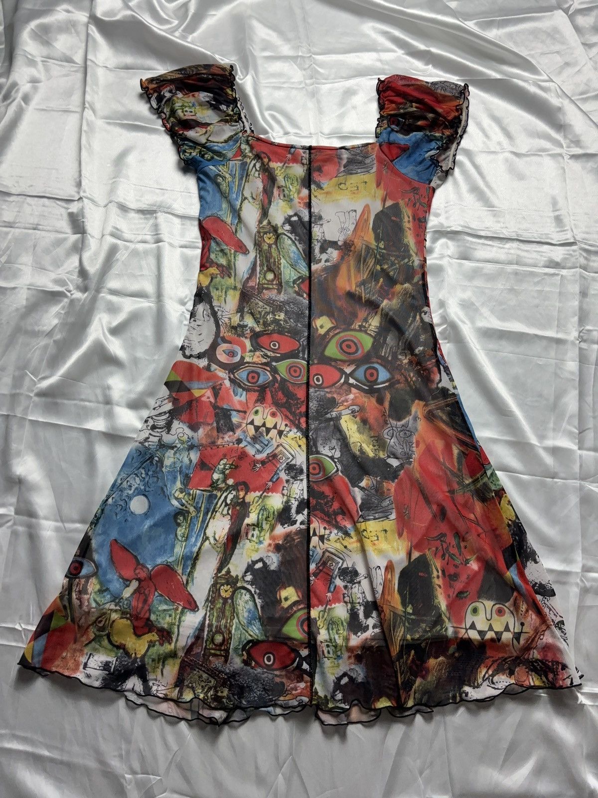 Vintage Psychedelic crazy vintage mesh midi dress Size M / US 6-8 / IT 42-44 - 2 Thumbnail