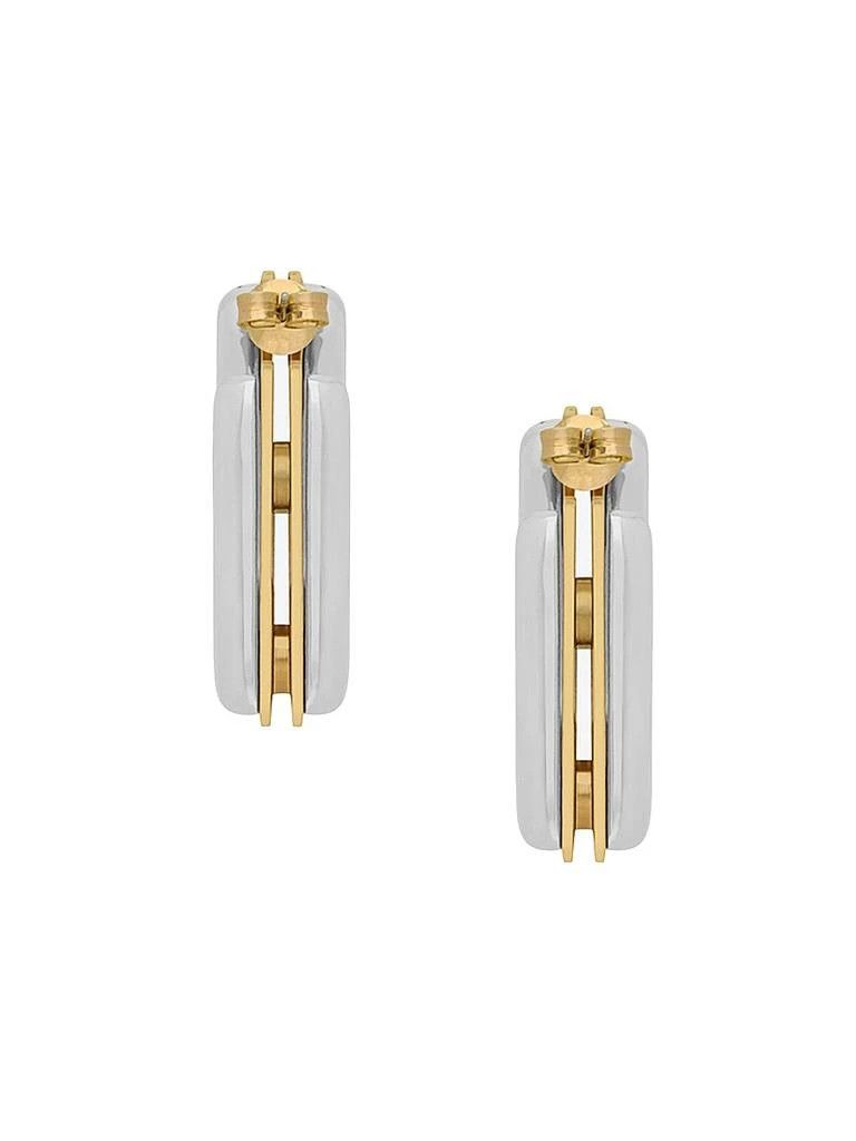 Saint Laurent Paris o1bcso1str0226 Size:OS/Split Square Hoop Earrings in Silver Size ONE SIZE - 3 Thumbnail