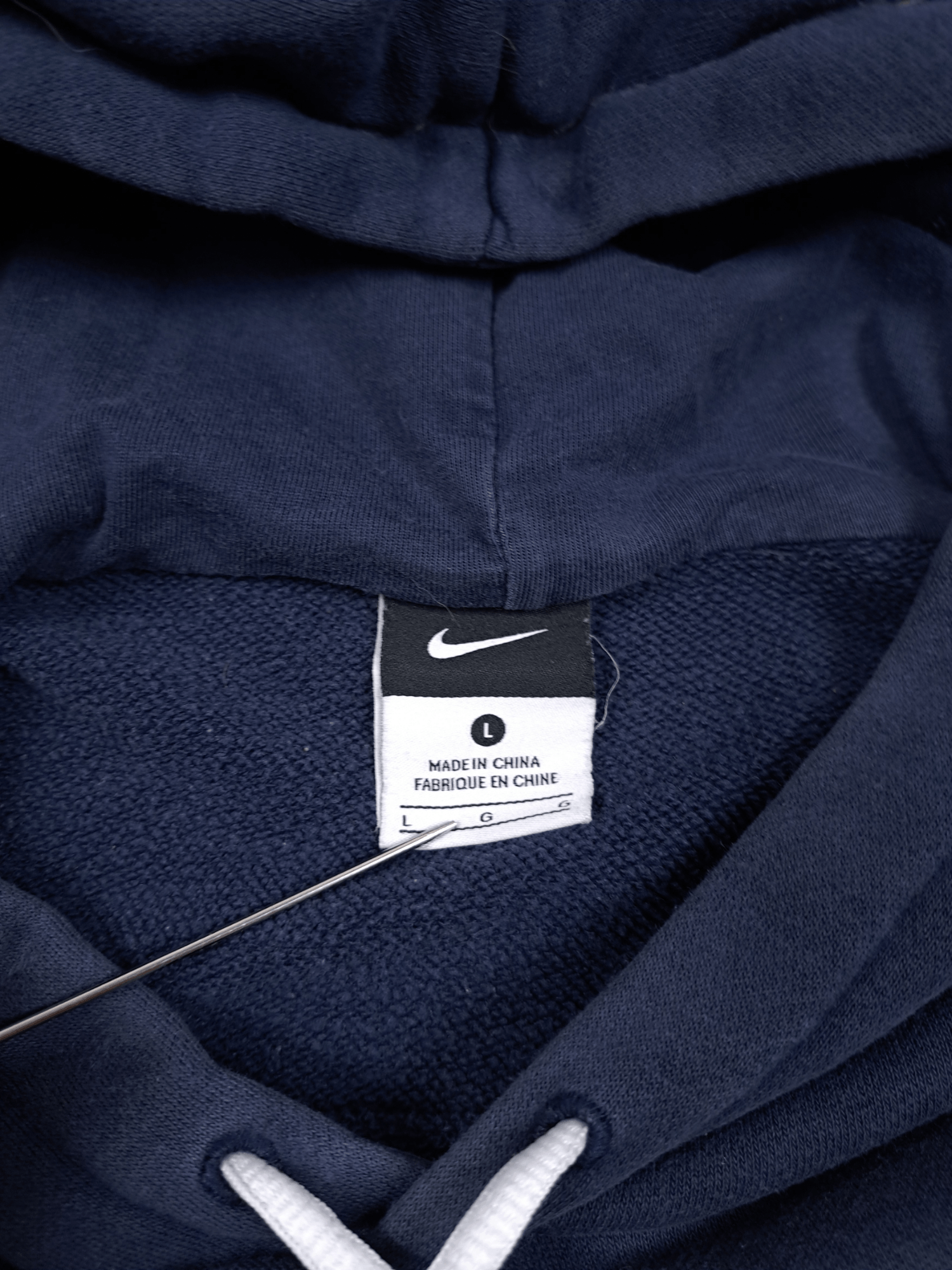Nike × Vintage 💎 Vintage Nike Football Swoosh Logo Navy Hoodie Sweatshirt Size US L / EU 52-54 / 3 - 4 Thumbnail