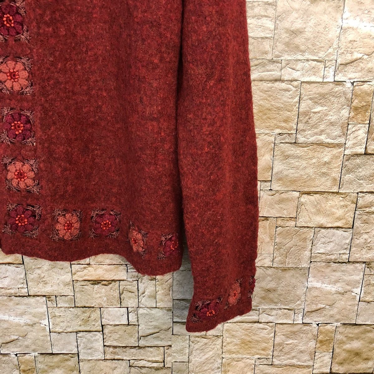 Japanese Brand Ibens vintage mohair Red Cardigan Knitwear #A1206 Size M / US 6-8 / IT 42-44 - 8 Thumbnail