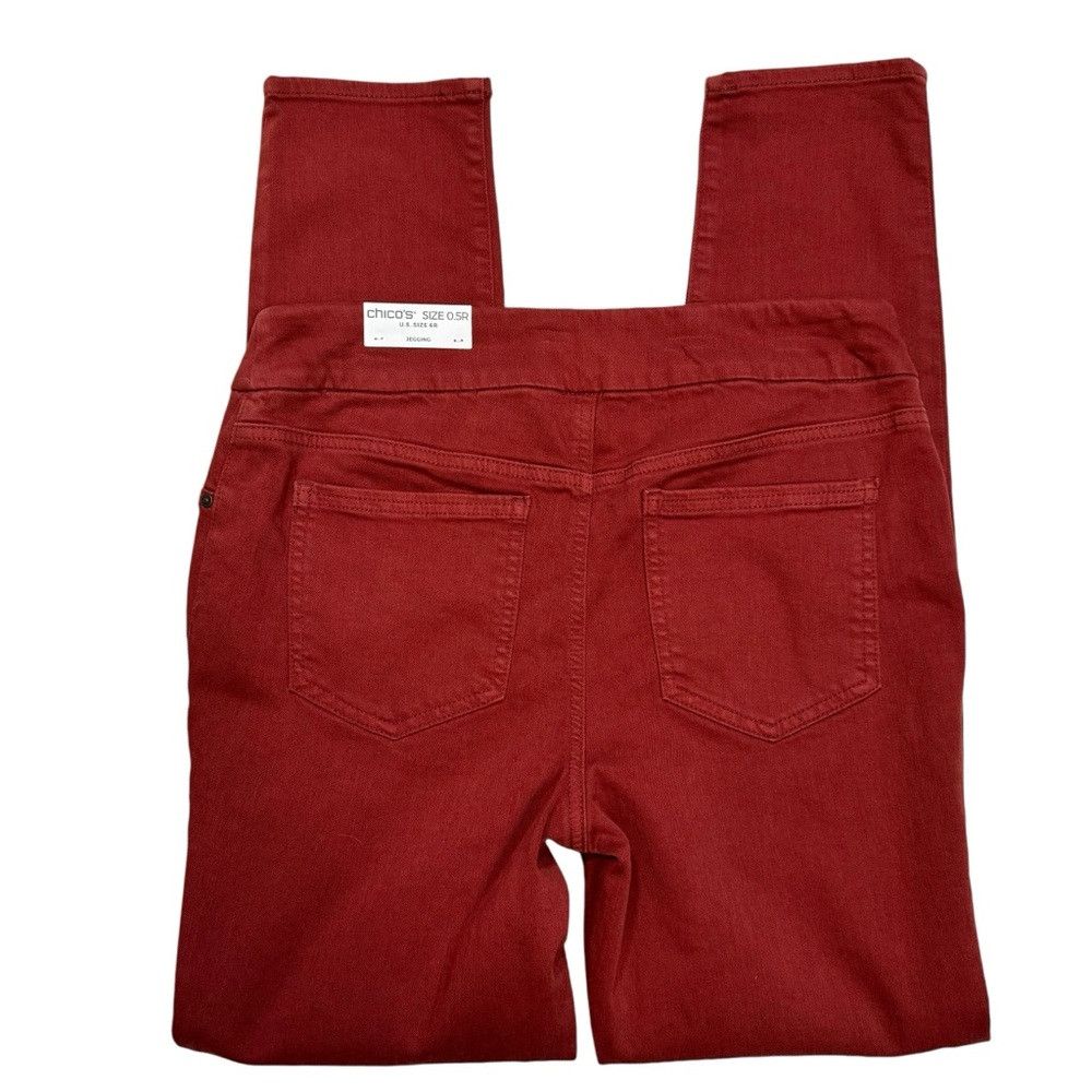 Chicos NWT New Chico's Denim Pull-On Red Jeggings Size 0.5 US 6 Size 28" / US 6 / IT 42 - 4 Thumbnail