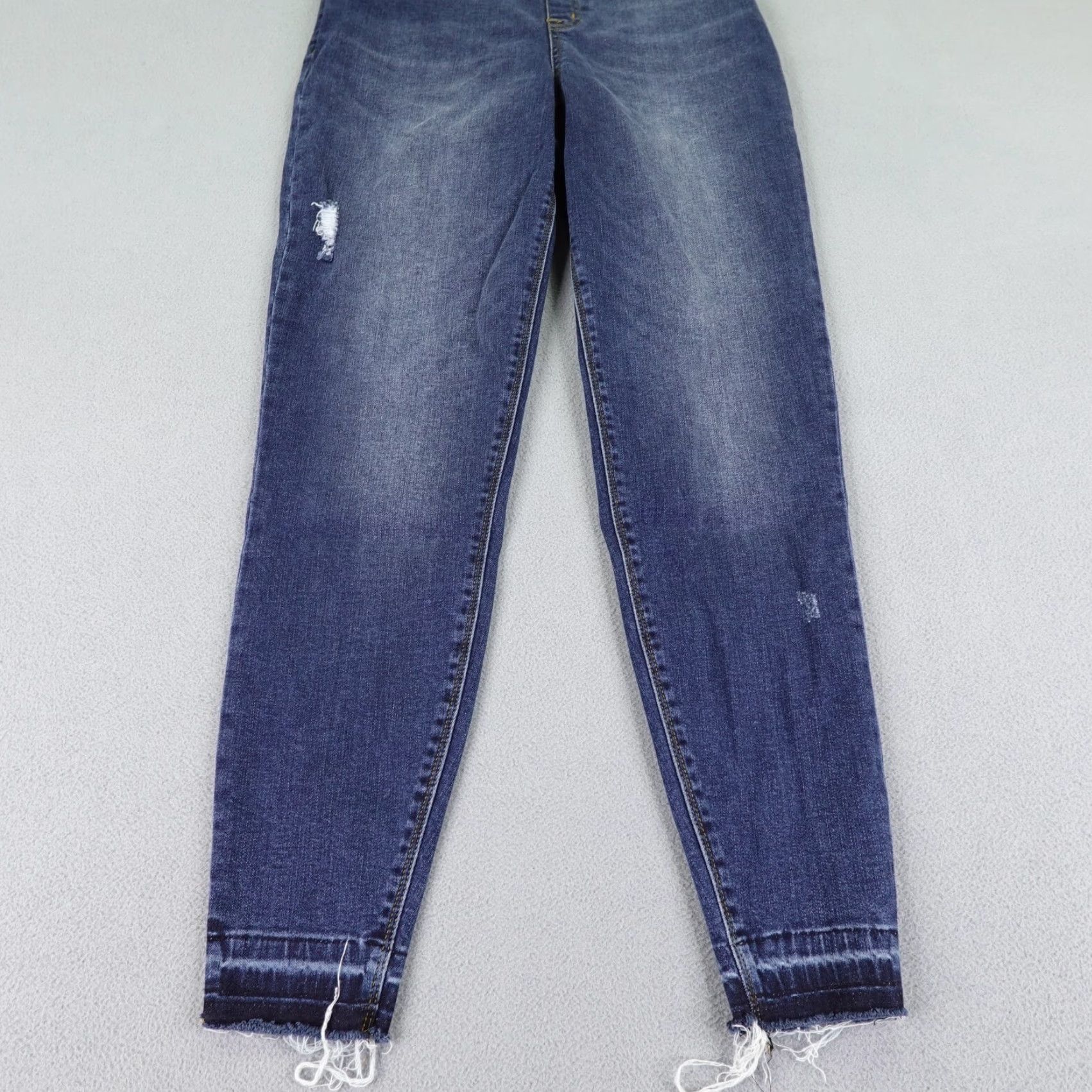 Spanx VINTAGE Spanx Jeans Womens Large Blue Denim Skinny Ankle Distressed Raw Hem Pants Flex Size 36" / US 14 / IT 50 - 3 Thumbnail