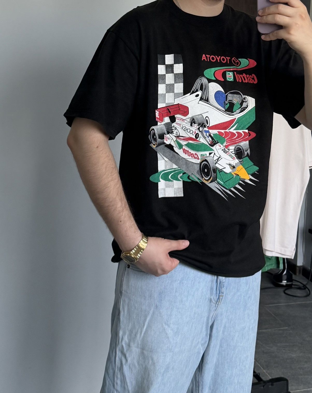 Formula 1 90s TOYOTA CASTROL Made in USA Vintage Racing Tee shirt Size US XL / EU 56 / 4 - 3 Thumbnail