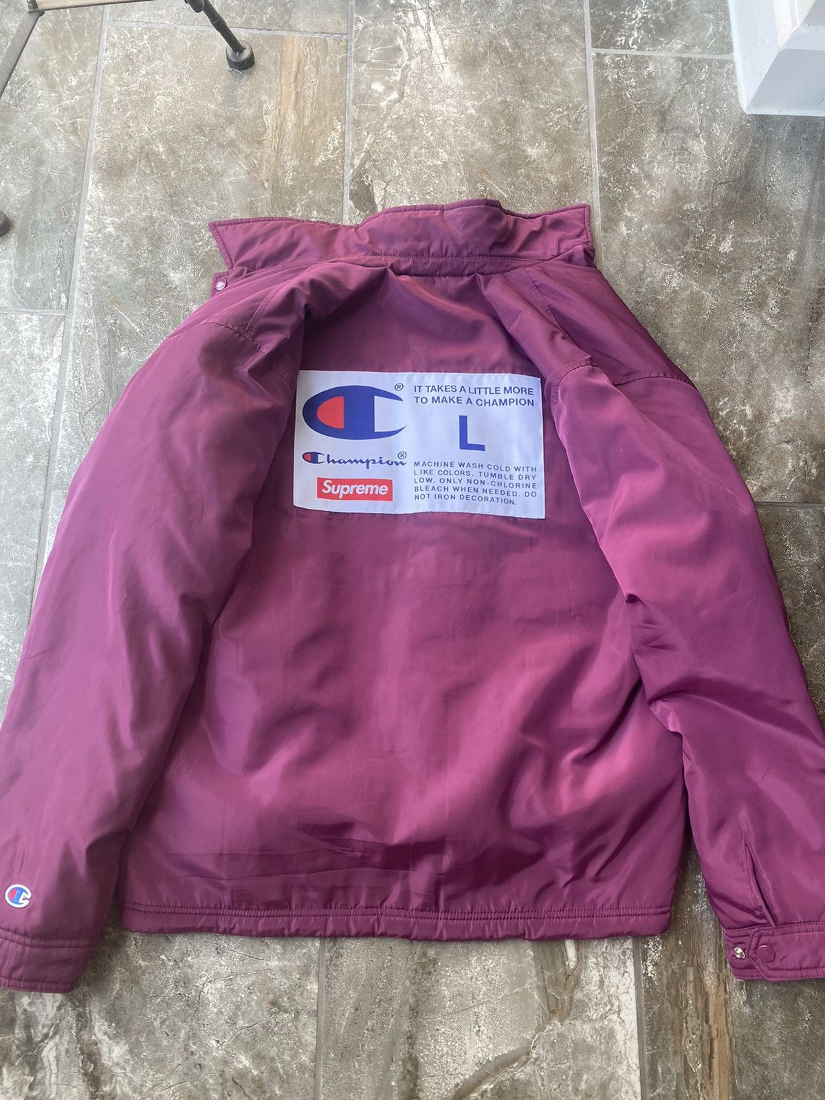Champion × Supreme SUPREME X CHAMPION VARSITY COAT ? | Grailed