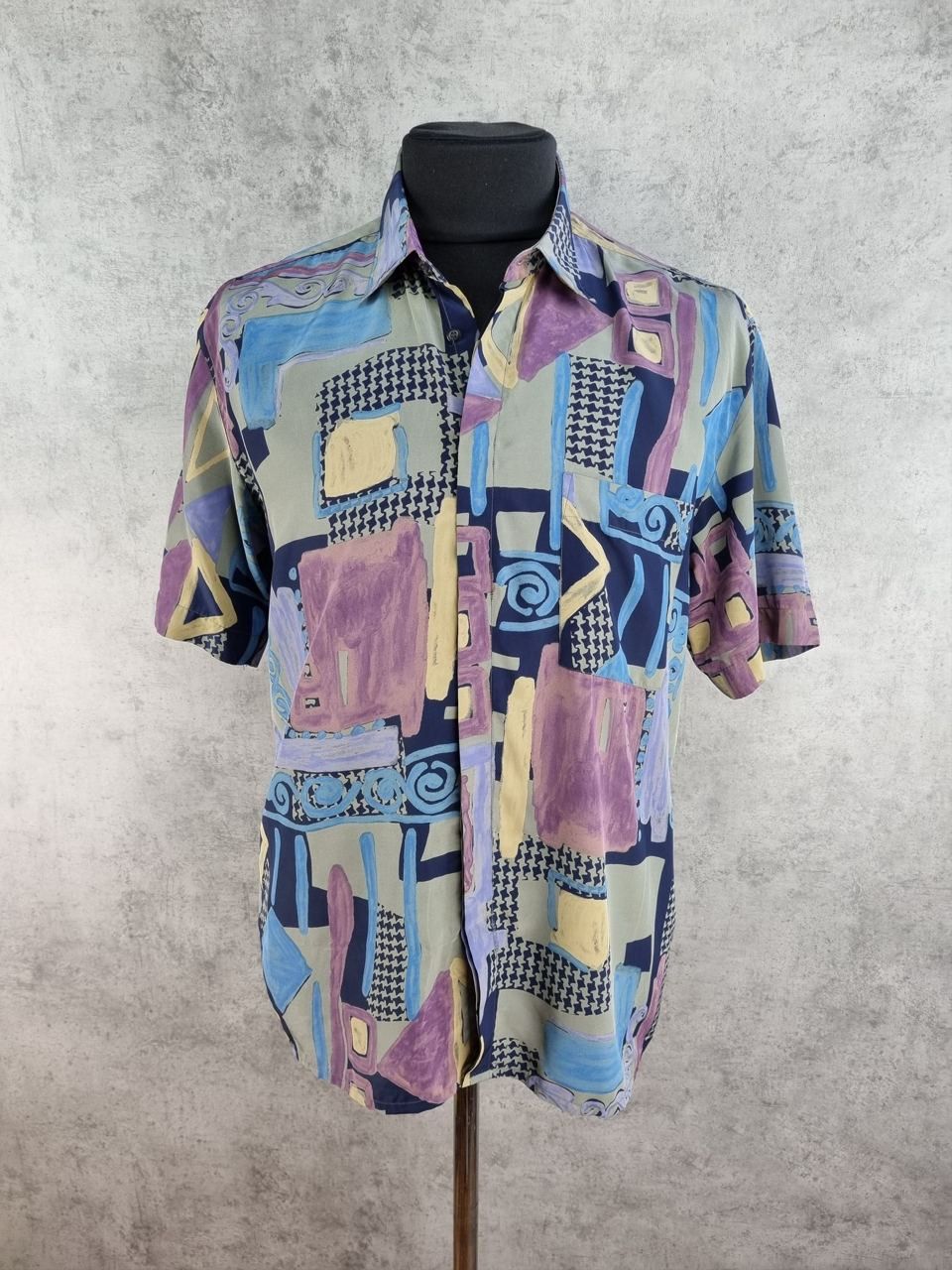 Vintage Vintage Silk Shirt Abstract Christian Dior Style Size US L / EU 52-54 / 3 - 2 Thumbnail