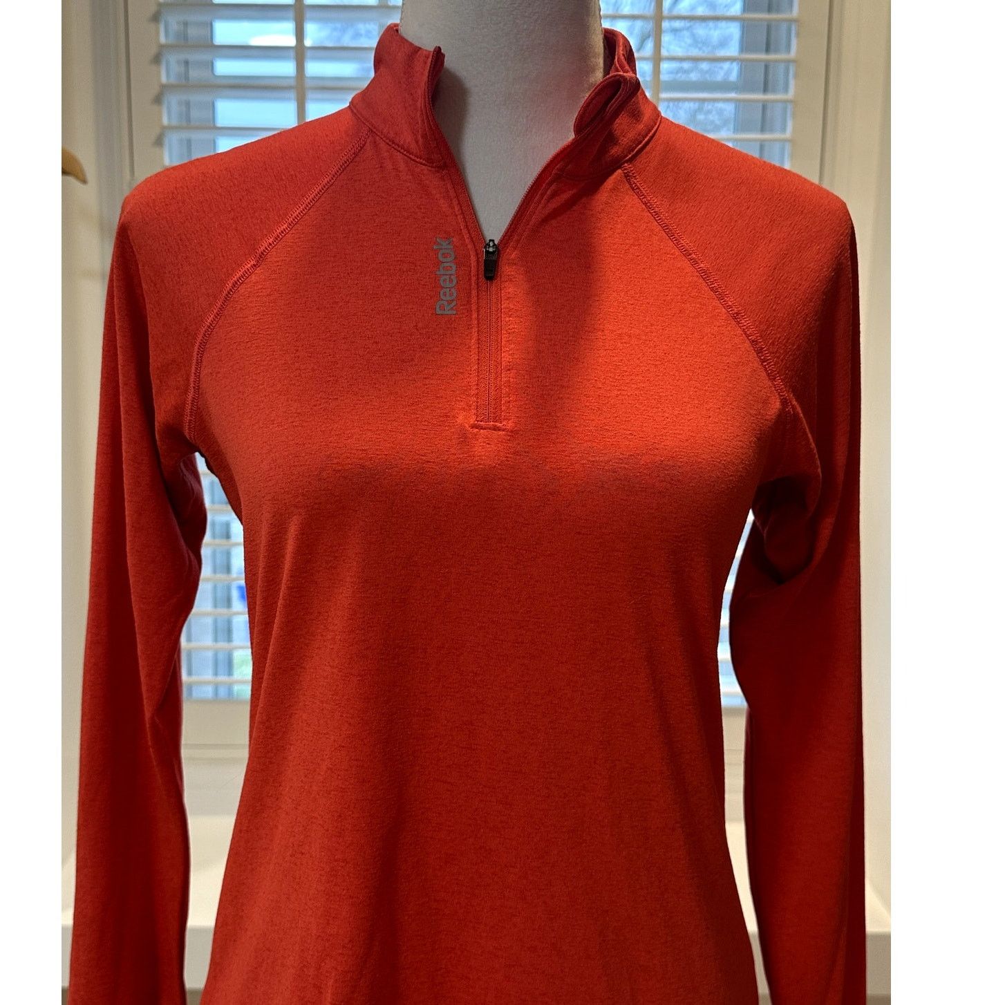 Reebok Reebok Womens Orange Performance Heather Quarter Zip Shirt S Size S / US 4 / IT 40 - 3 Thumbnail
