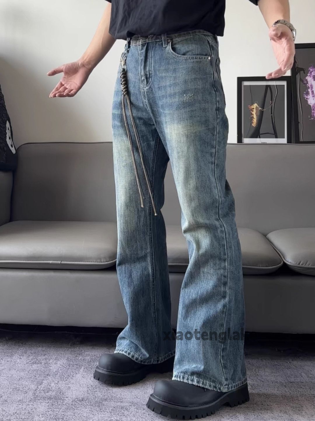 Jean × Vintage washed faded cleanfit yuppie bootcut grunge jeans Size US 34 / EU 50 - 1 Thumbnail