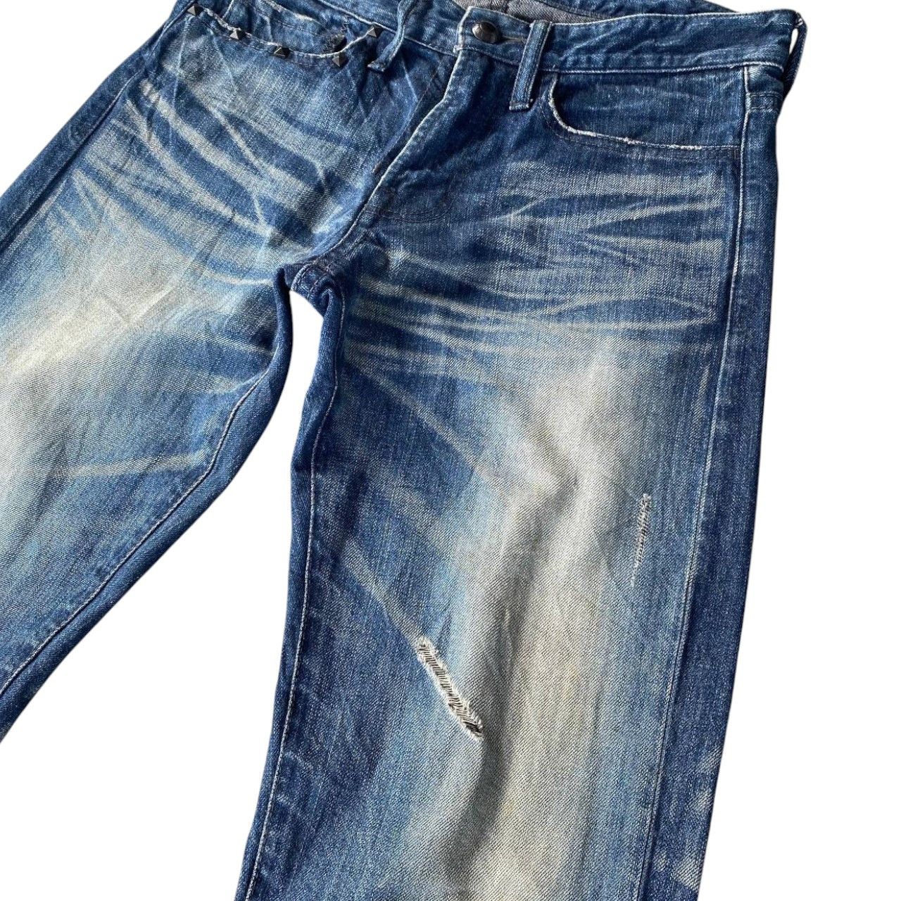 Ryoko Rain RYO ISHIKAWA BY VANQUISH TOKYO JAPAN DISTRESSED BLUEWASH Size US 28 / EU 44 - 10 Thumbnail