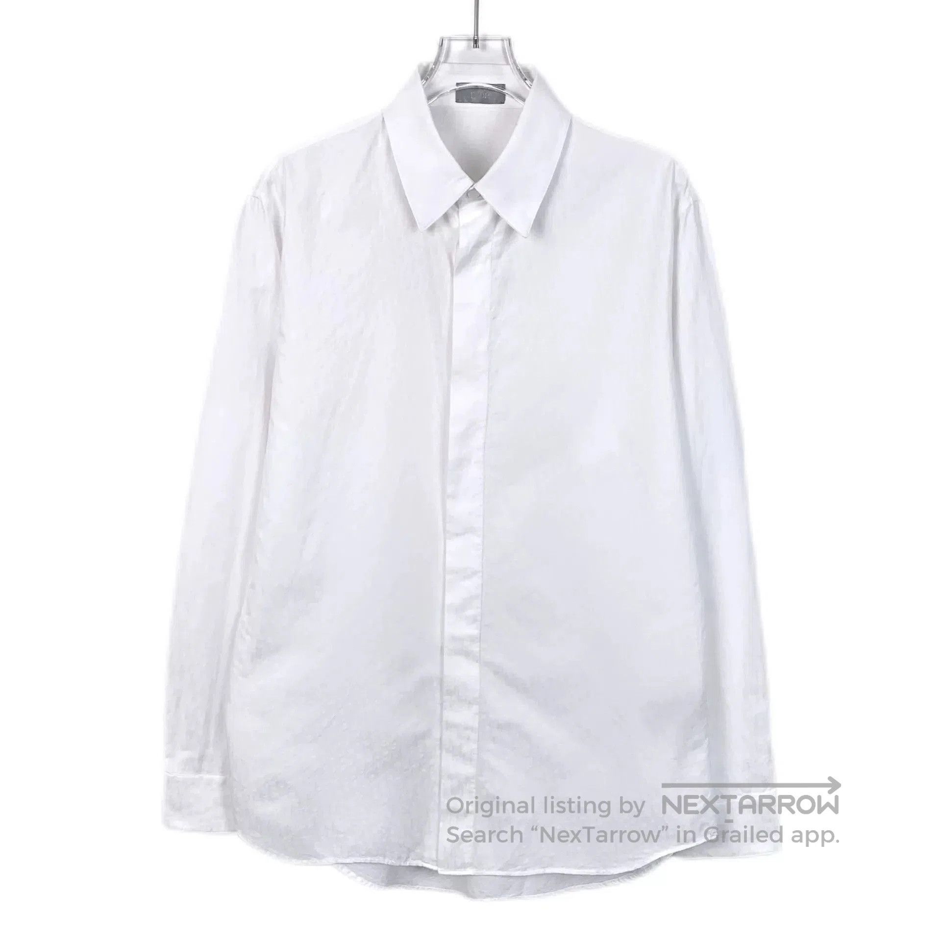 Dior Dior White Logo Monogram Cotton Shirt. Size US M / EU 48-50 / 2 - 1 Thumbnail