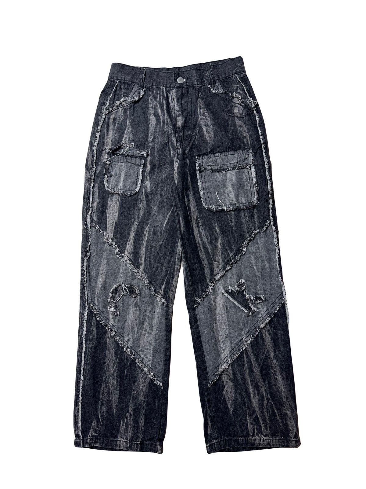 Japanese Brand MSCHE like a kapital black acid wash soft pants Size US 30 / EU 46 - 1 Thumbnail