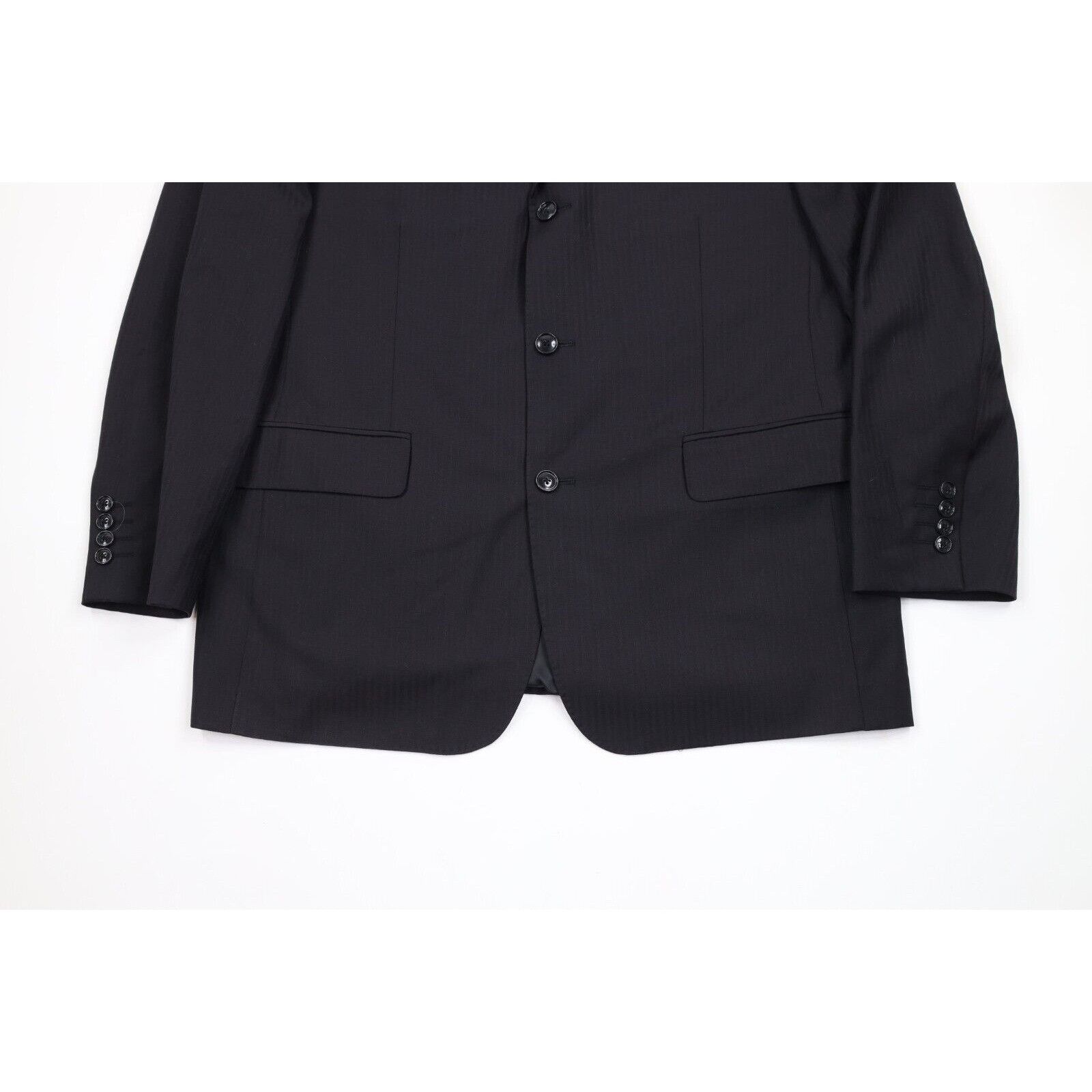 Vintage Vintage Streetwear Super 130s Wool 2 Piece Striped Suit Size 42R - 4 Thumbnail