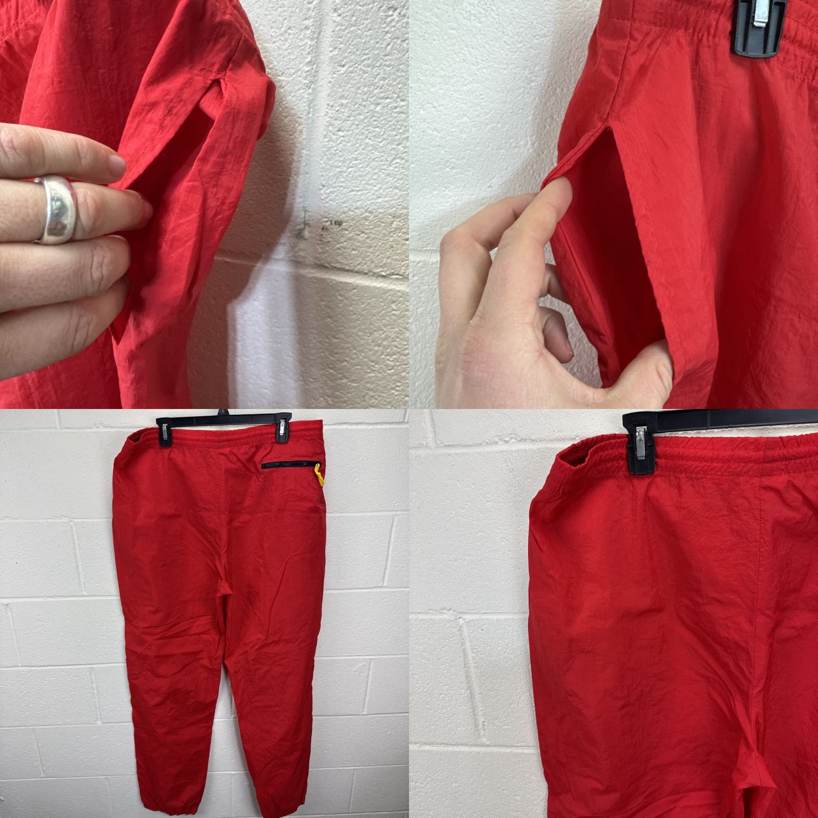 Marlboro VINTAGE Marlboro Adventure Team Red Track Pants XL Men's Nylon Windbreaker Pockets Elastic Waist Tapered Leg 90s USA Cowboy Retro Size US 36 / EU 52 - 8 Thumbnail