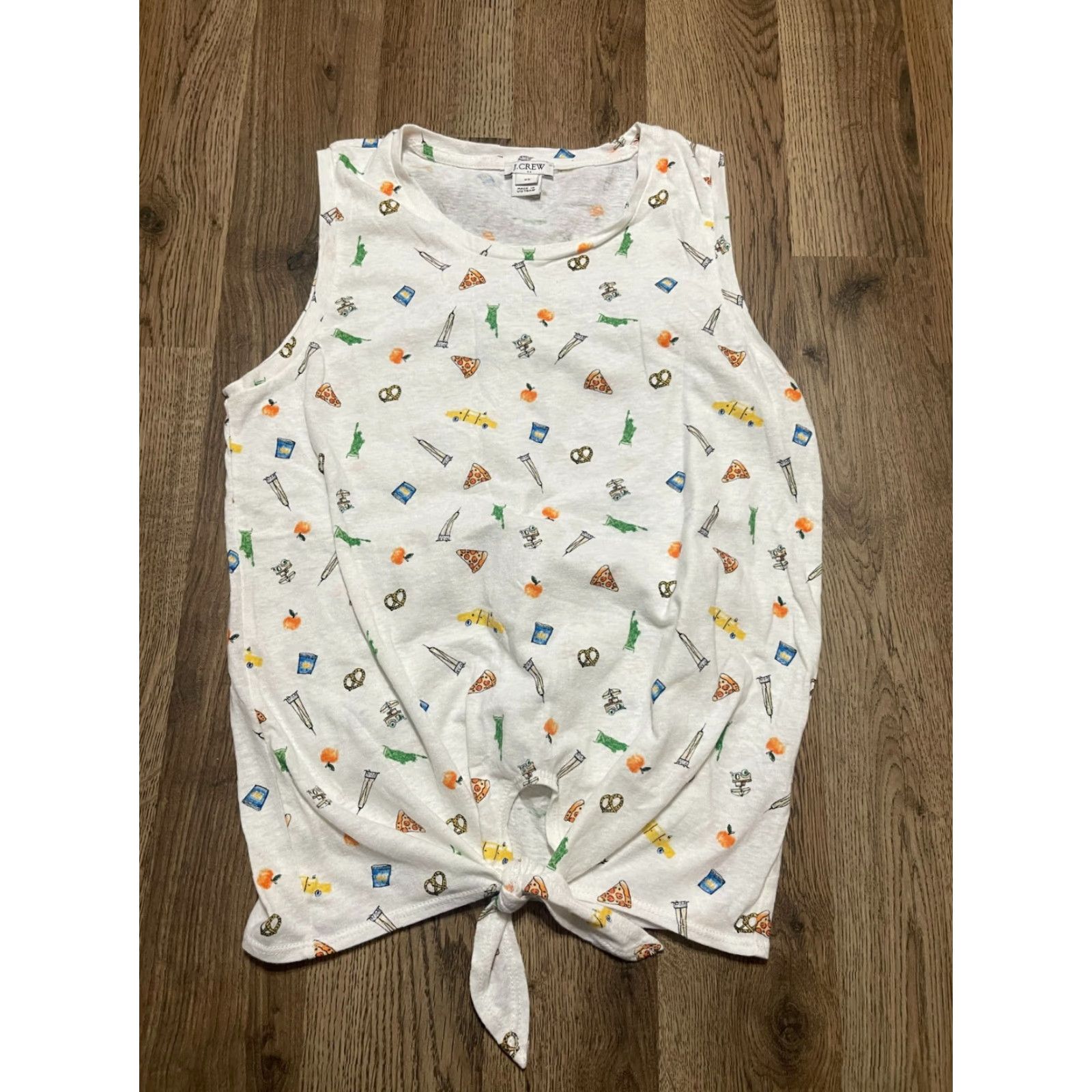 J.Crew J.CREW Tank Top Women's XS White Front Waist Tie Tank Size XS / US 0-2 / IT 36-38 - 2 Thumbnail