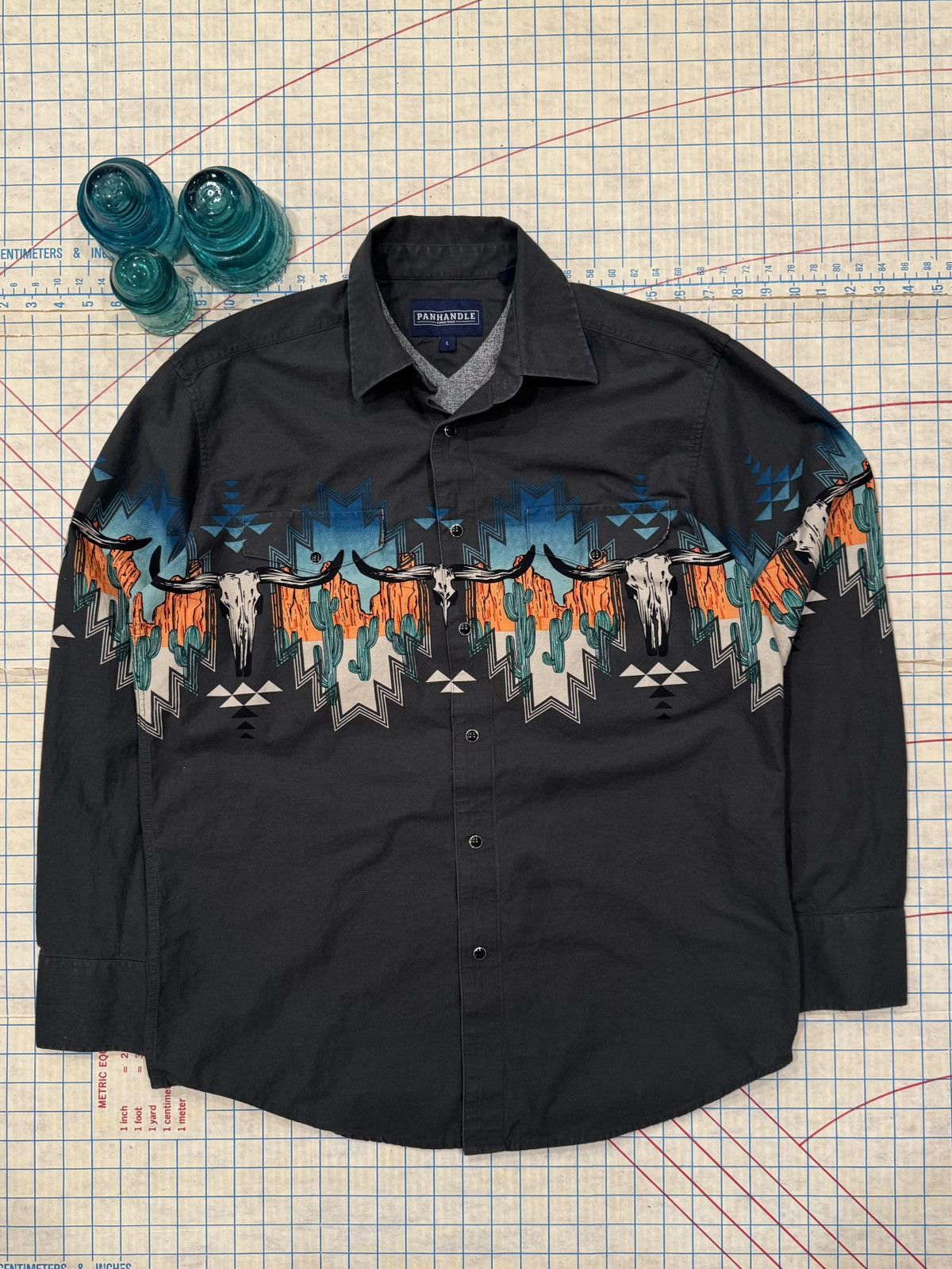 Panhandle Slim Panhandle Mens Navajo Skull Print Pearl Snap Western Shirt L Size US L / EU 52-54 / 3 - 1 Thumbnail