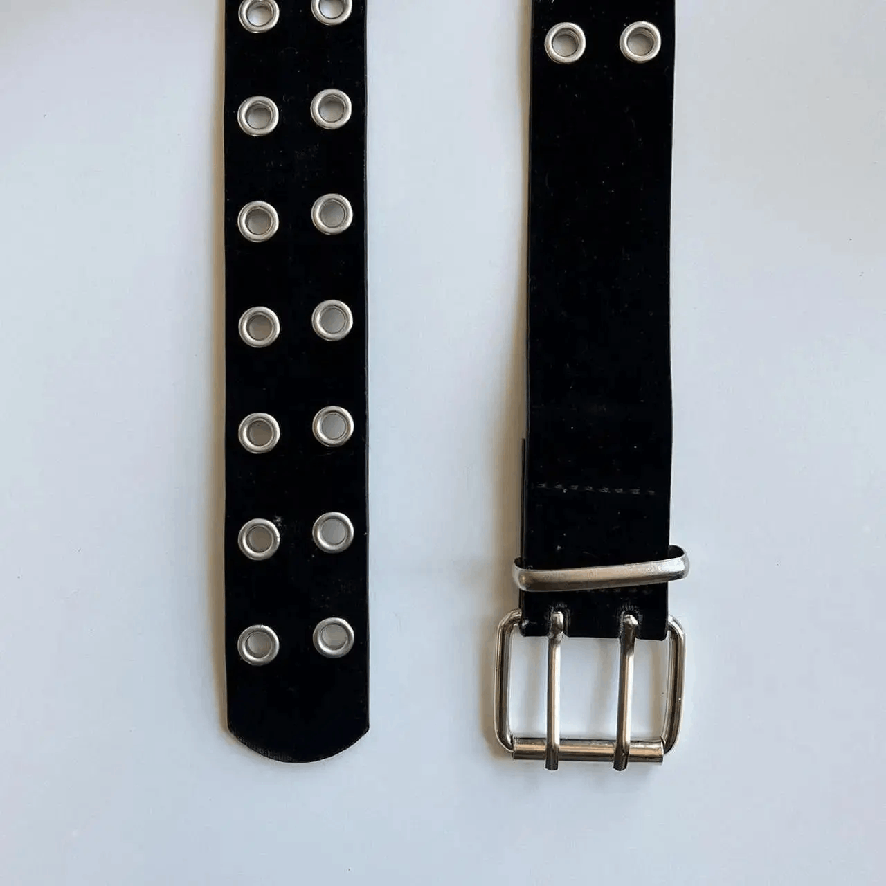 Japanese Brand y2k 2000s round studded black silver velour grunge emo belt Size ONE SIZE - 8 Thumbnail