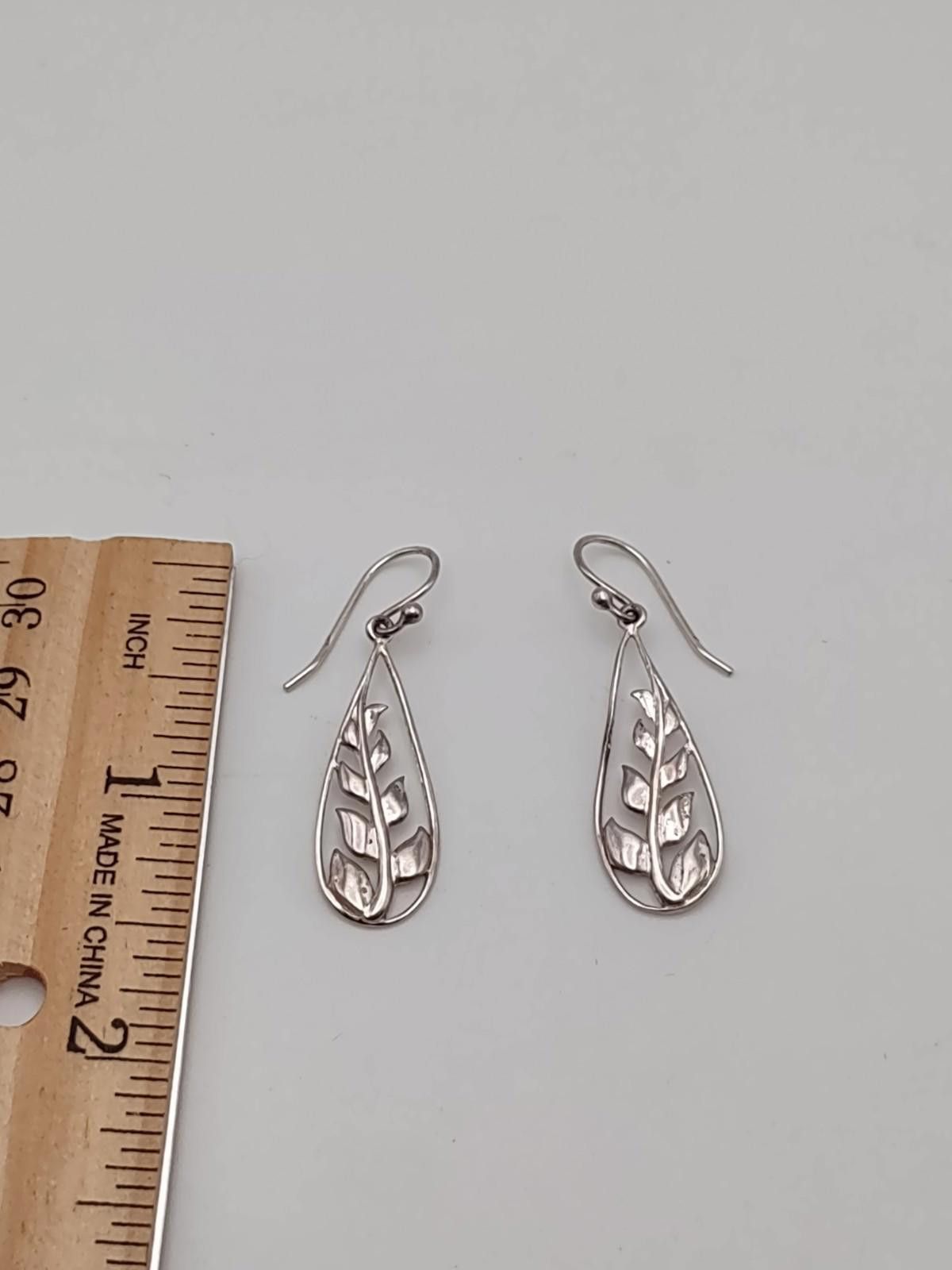 Other VdeB Sterling Silver Leaf Teardrop Dangle Earrings Size ONE SIZE - 5 Thumbnail