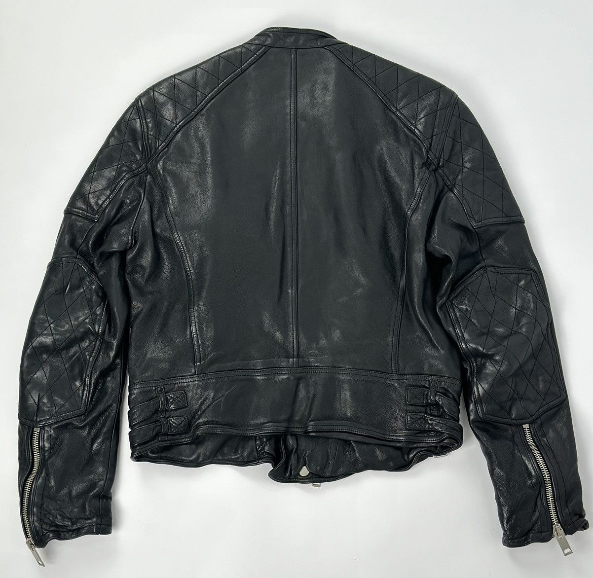 Burberry × Burberry Prorsum Burberry Brit Quilted Moto Biker Lamb Leather Jacket Size US M / EU 48-50 / 2 - 11 Thumbnail