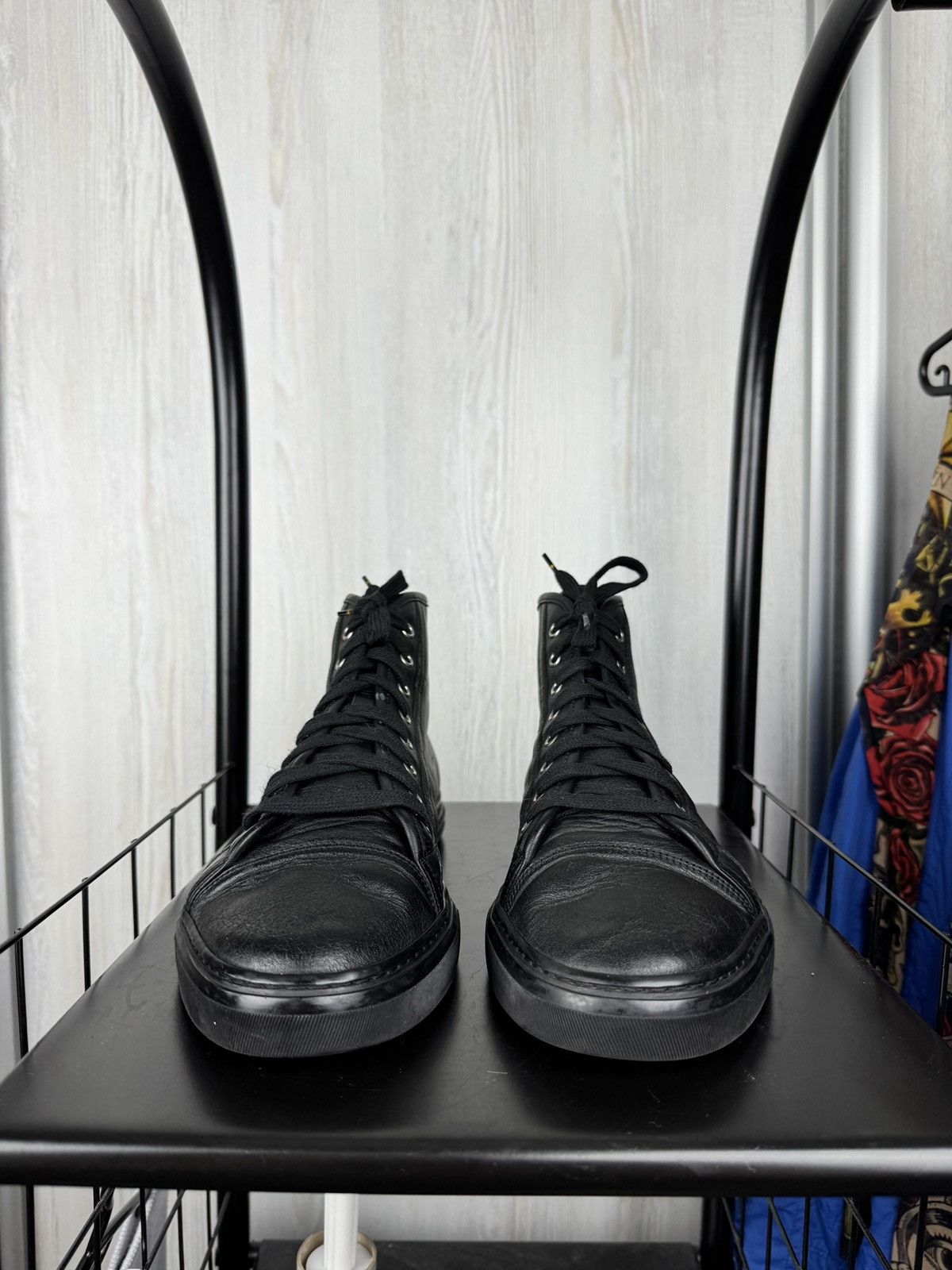 Gucci Gucci leather high black sneakers 423300 size 8 (US9) Size US 9 / EU 42 - 6 Thumbnail