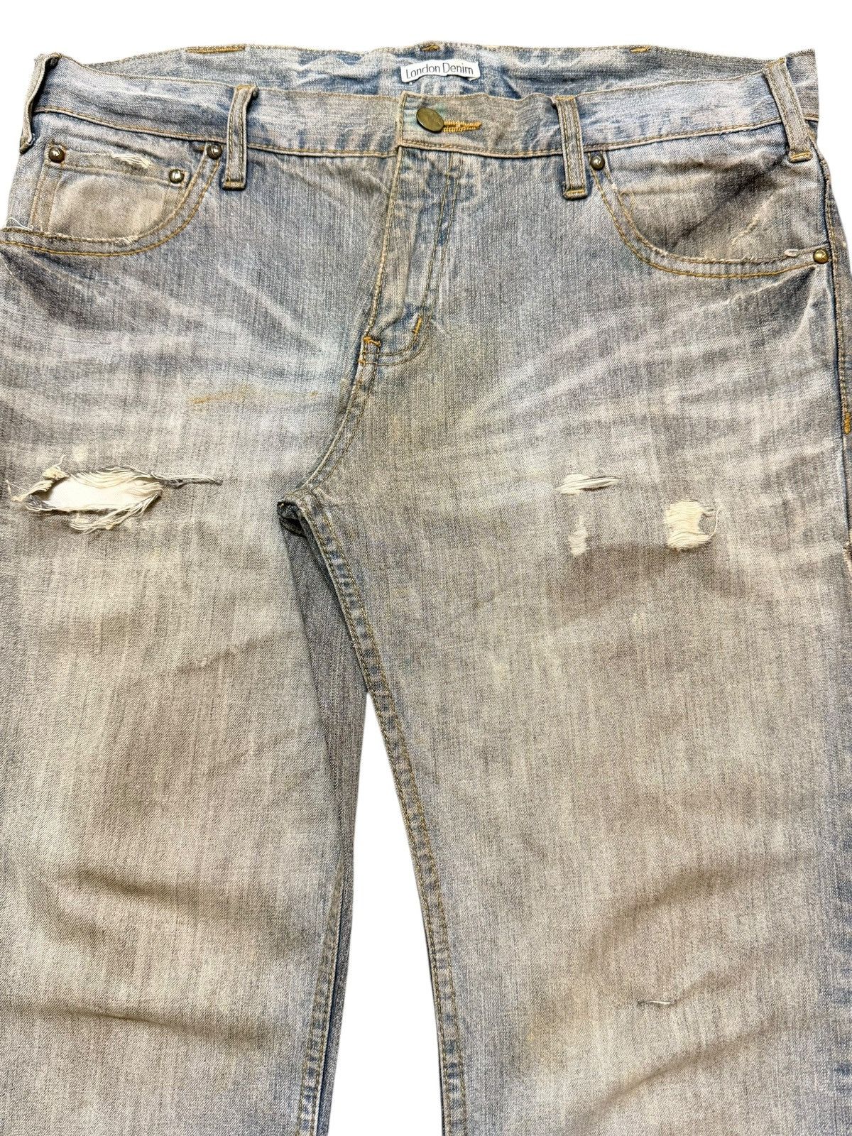 Hysteric Glamour Vintage Japanese Mud Dirty Wash Distress Wide Leg Baggy Size US 34 / EU 50 - 4 Thumbnail
