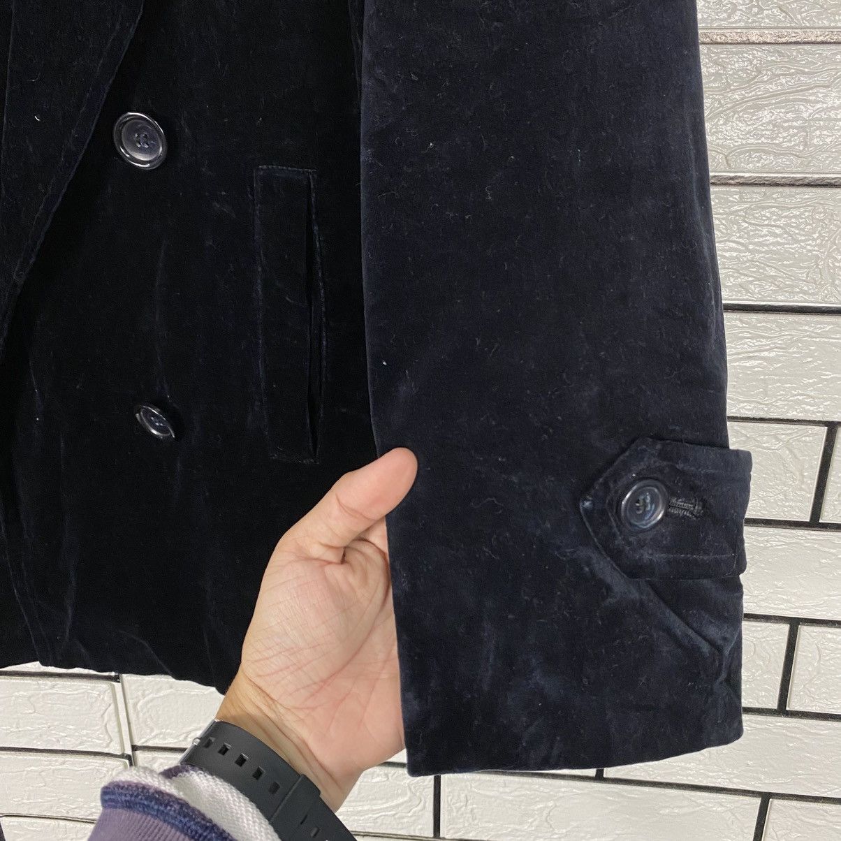 Yohji Yamamoto 📌Vintage Chore Velvet Jacket Atsuki Onishi Double Breast Size US M / EU 48-50 / 2 - 16 Thumbnail