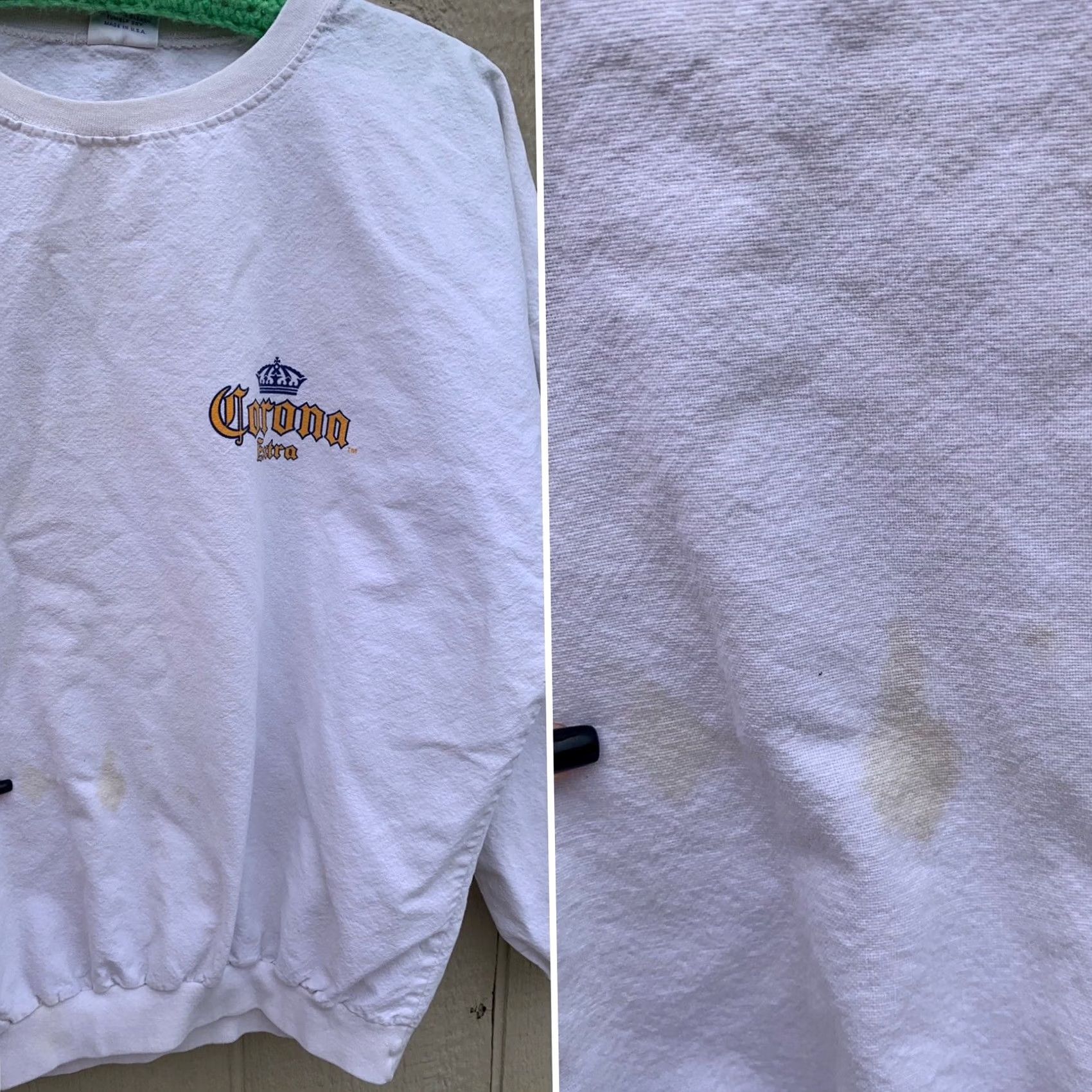 Vintage VINTAGE Crazy Shirts Hawaii Corona Extra long sleeve cotton shirt Medium 80s Unisex White Graphic Tee Shirt Mens Womens Size US M / EU 48-50 / 2 - 7 Thumbnail