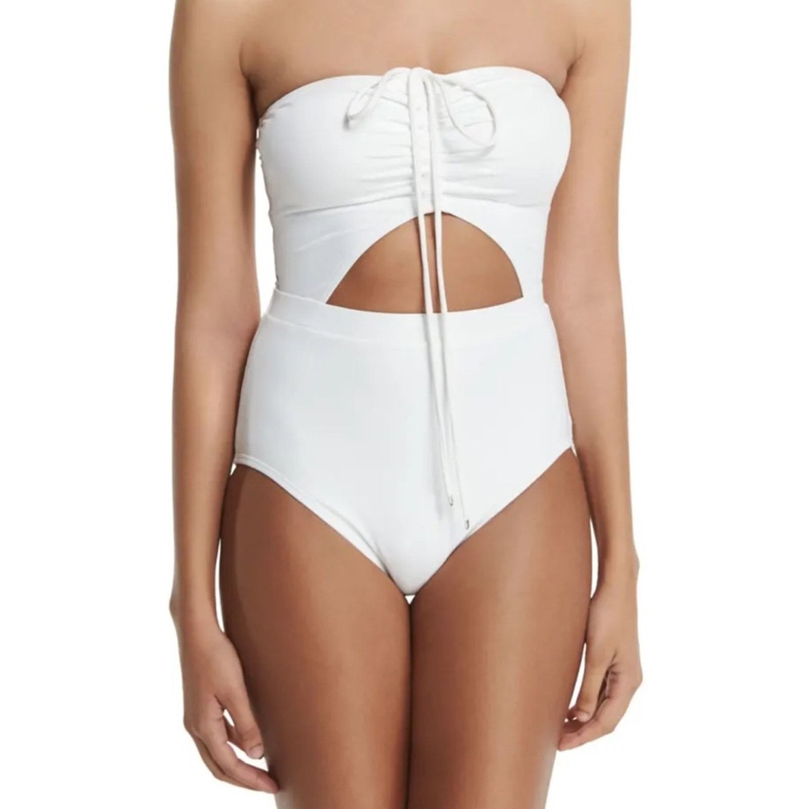 Michael Kors MICHAEL Michael Kors Halter-Neck Solid One-Piece Swimsuit Size ONE SIZE - 1 Thumbnail