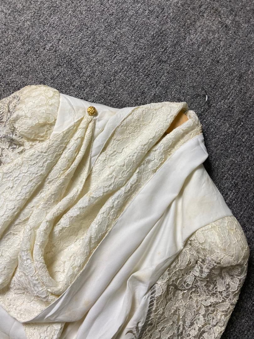 Japanese Brand First Eleven Vintage-Style Bridal Lace Top (185) Size XS / US 0-2 / IT 36-38 - 11 Thumbnail
