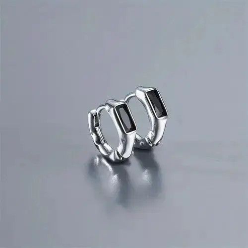 Sterling Silver Vintage Pair Men's Fashion Trendy Earrings Size ONE SIZE - 2 Thumbnail