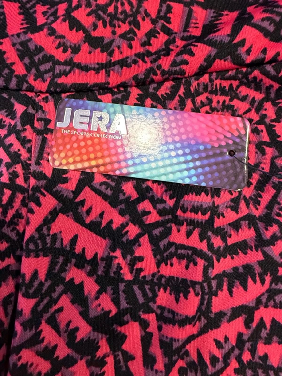 Jean Jera crop leggings web pattern bold pink purple & black XS Size 26" / US 2 / IT 38 - 6 Thumbnail