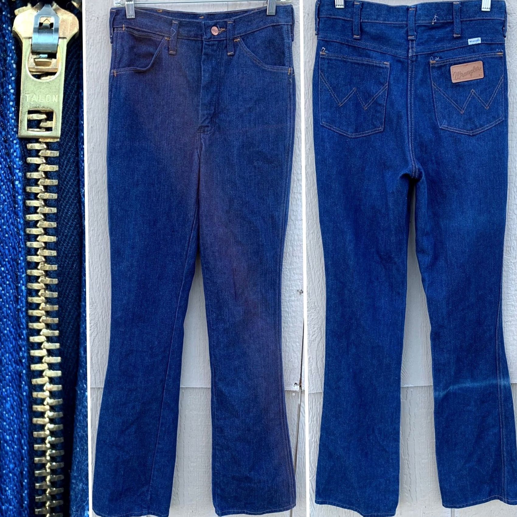 Wrangler VINTAGE Wrangler Jeans Talon Zipper 945 DEN 29 X 38 Cowboy Core Jeans Mens Denim 70s Flared Western Bell Bottomance Size US 29 - 2 Thumbnail