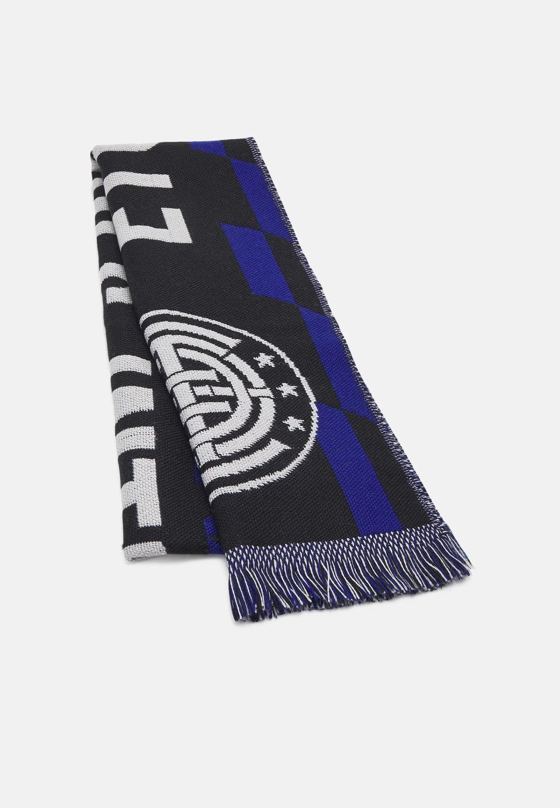 Etudes !DS! SS23 Etudes Intarsia Knit Black Blue Soccer Scarf Size ONE SIZE - 7 Thumbnail