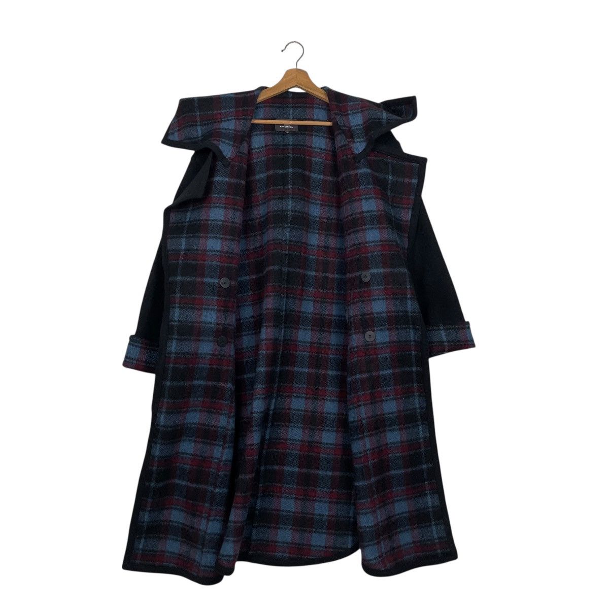 Lancel Lancel Paris Hooded Wool Coat Prominent Plaid Lining Size M / US 6-8 / IT 42-44 - 13 Thumbnail