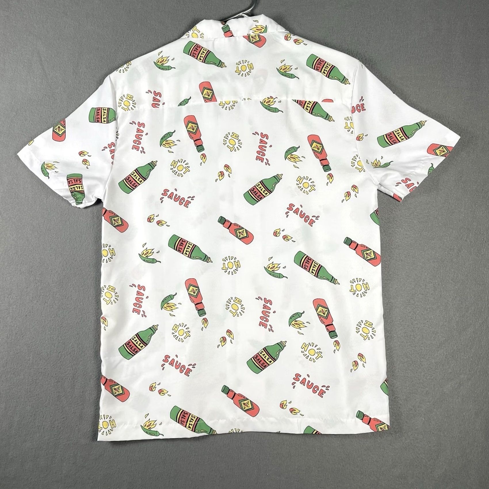 Vintage Level Ten Button-Up Shirt AOP Hot Sauce White Small Mens Short Sleeve Collared 100% Cotton Modern Fit Casual Vintage No Size US S / EU 44-46 / 1 - 6 Thumbnail